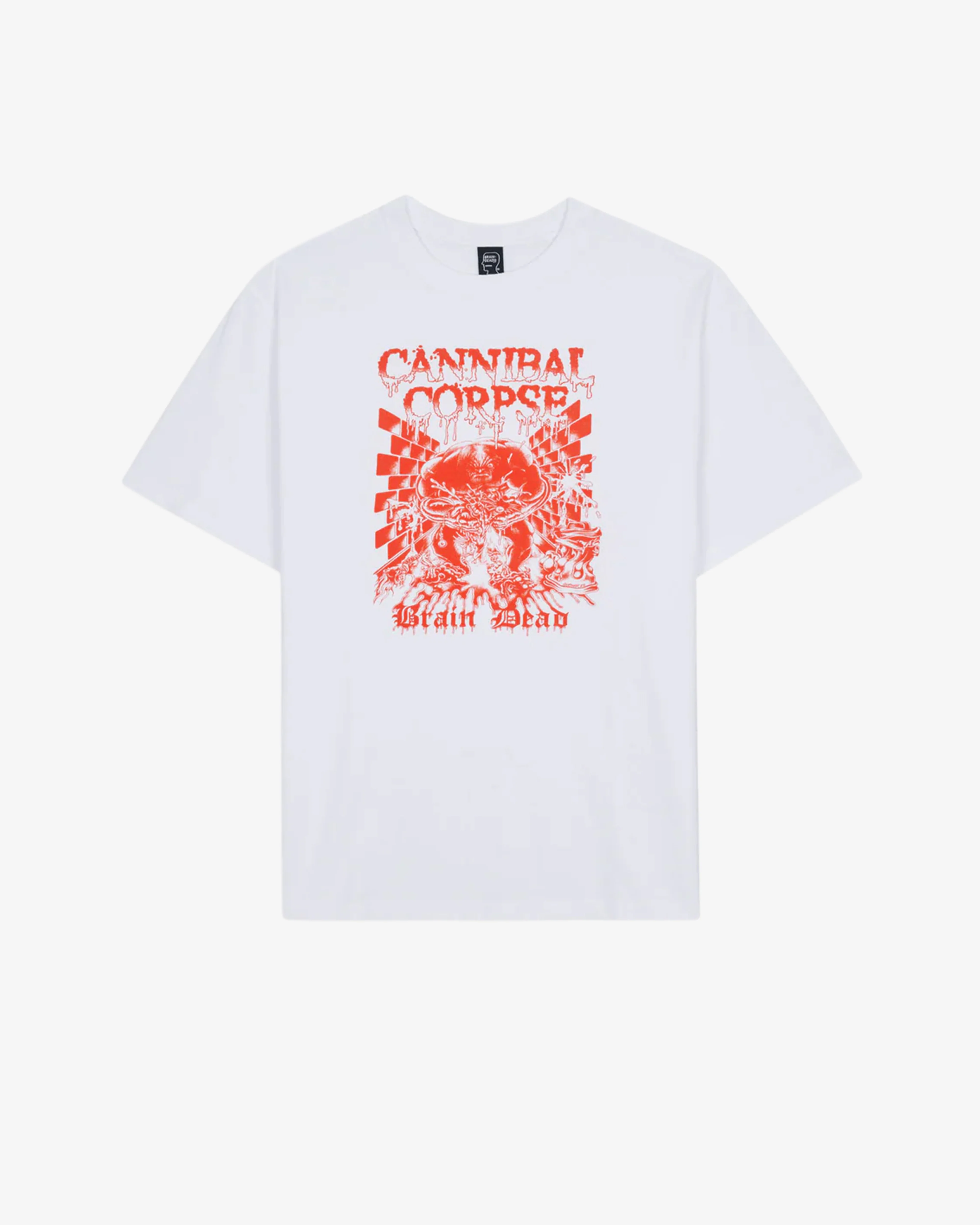Brain Dead - Cannibal Corpse Men's Splatter Brain T-Shirt - (White) view 1, Click to Zoom in