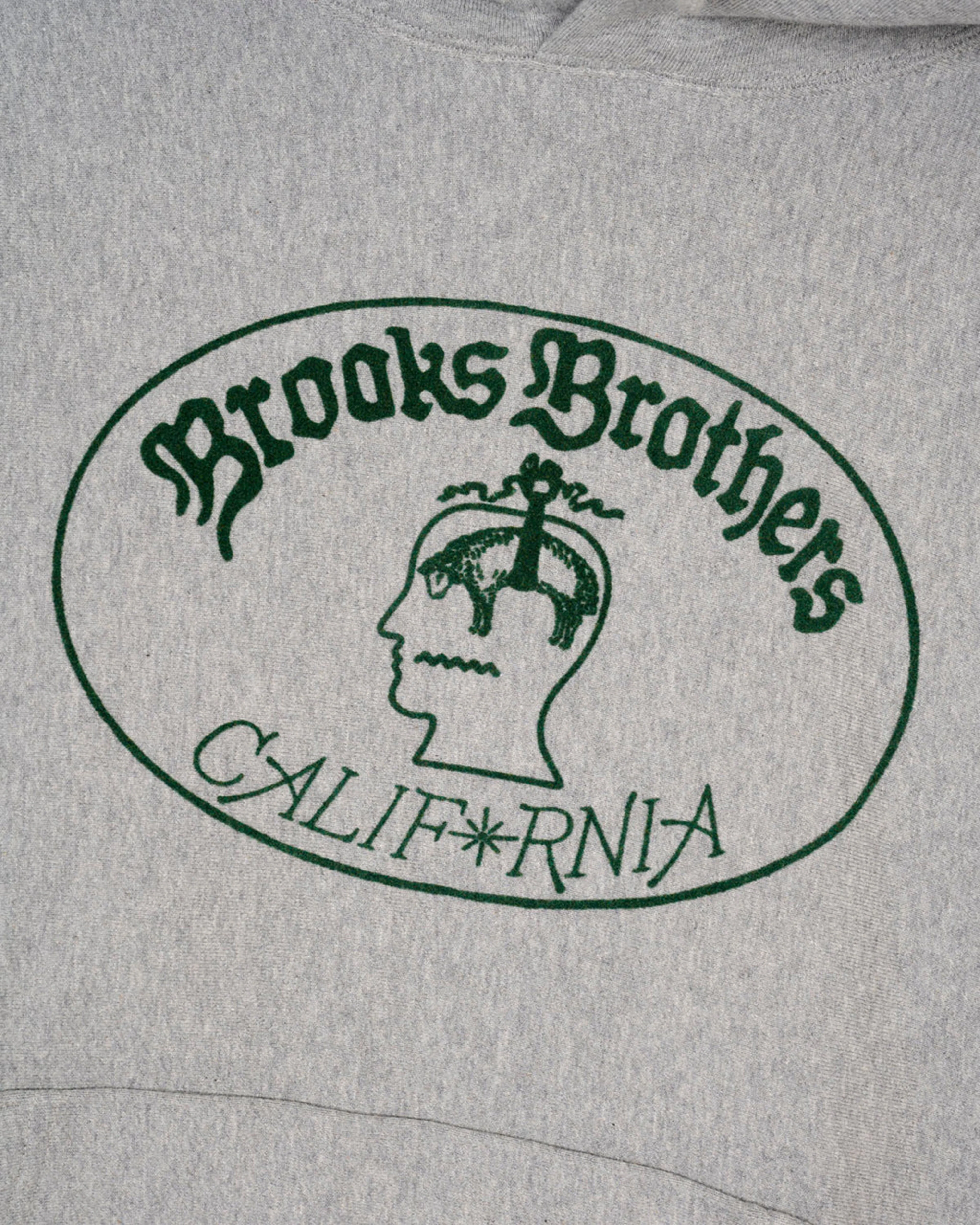 Brain Dead - Brooks Brothers Men's California Logo Hoodie - (Heather Grey)