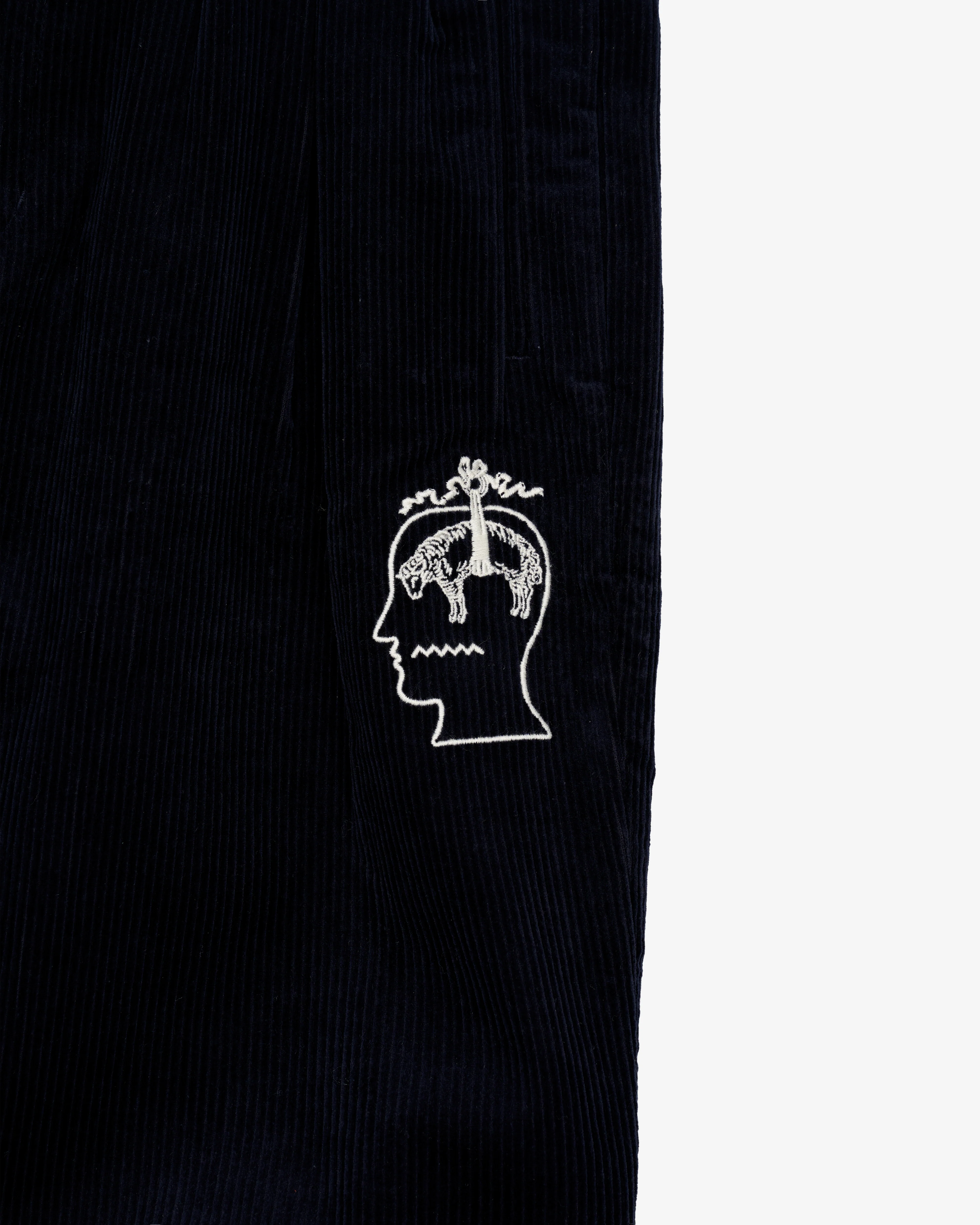 Brain Dead - Men's Brooks Brothers California Pleated Corduroy Trouser - (Midnight Blue) view 3, Click to Zoom in