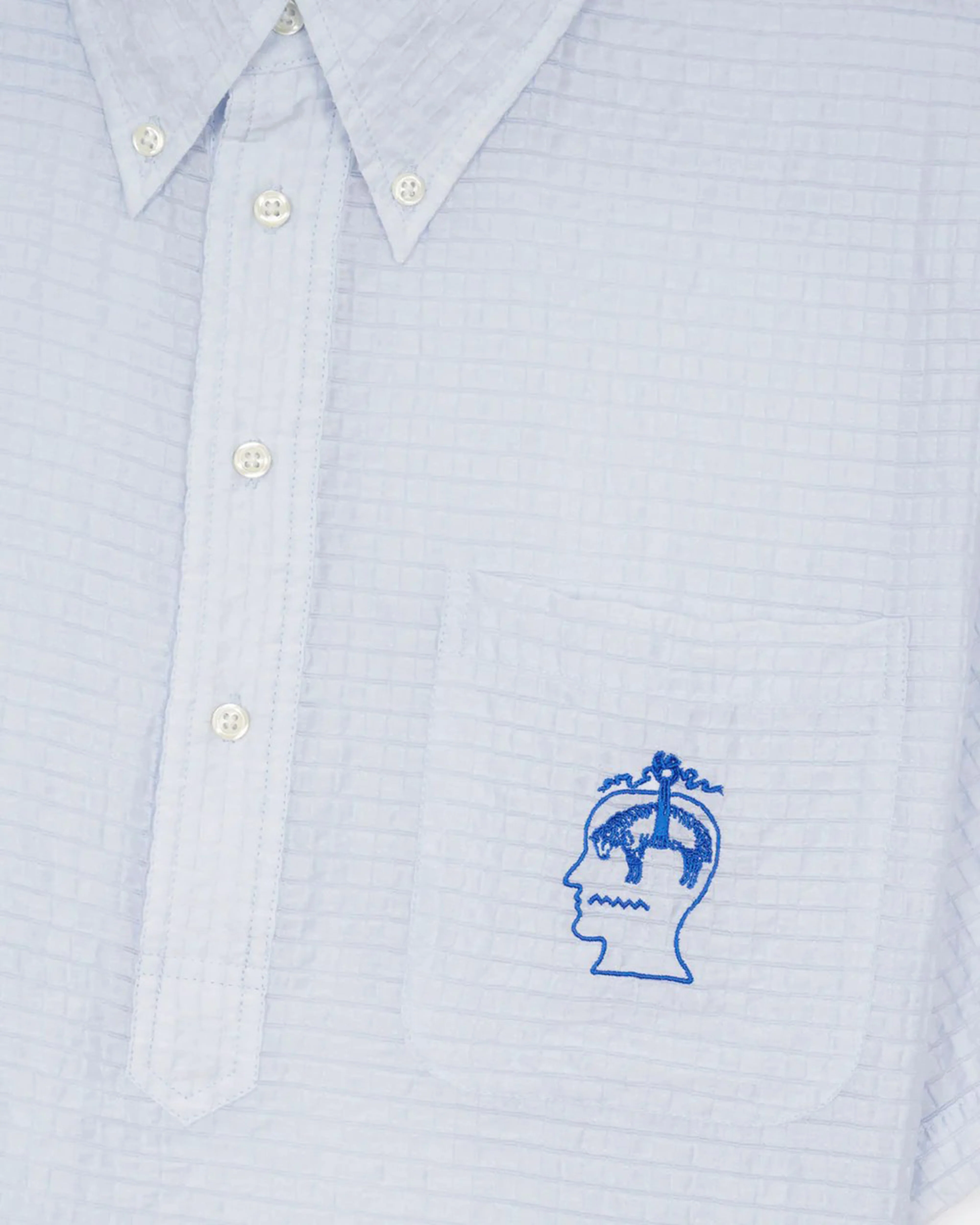 Brain Dead - Brooks Brothers Men's California Short Sleeve Pullover Shirt - (Ice)