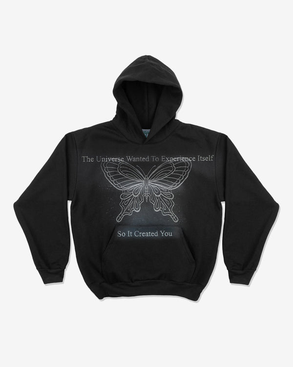 Online Ceramics - Men
s Faded Butterfly Hoodie - (Black)