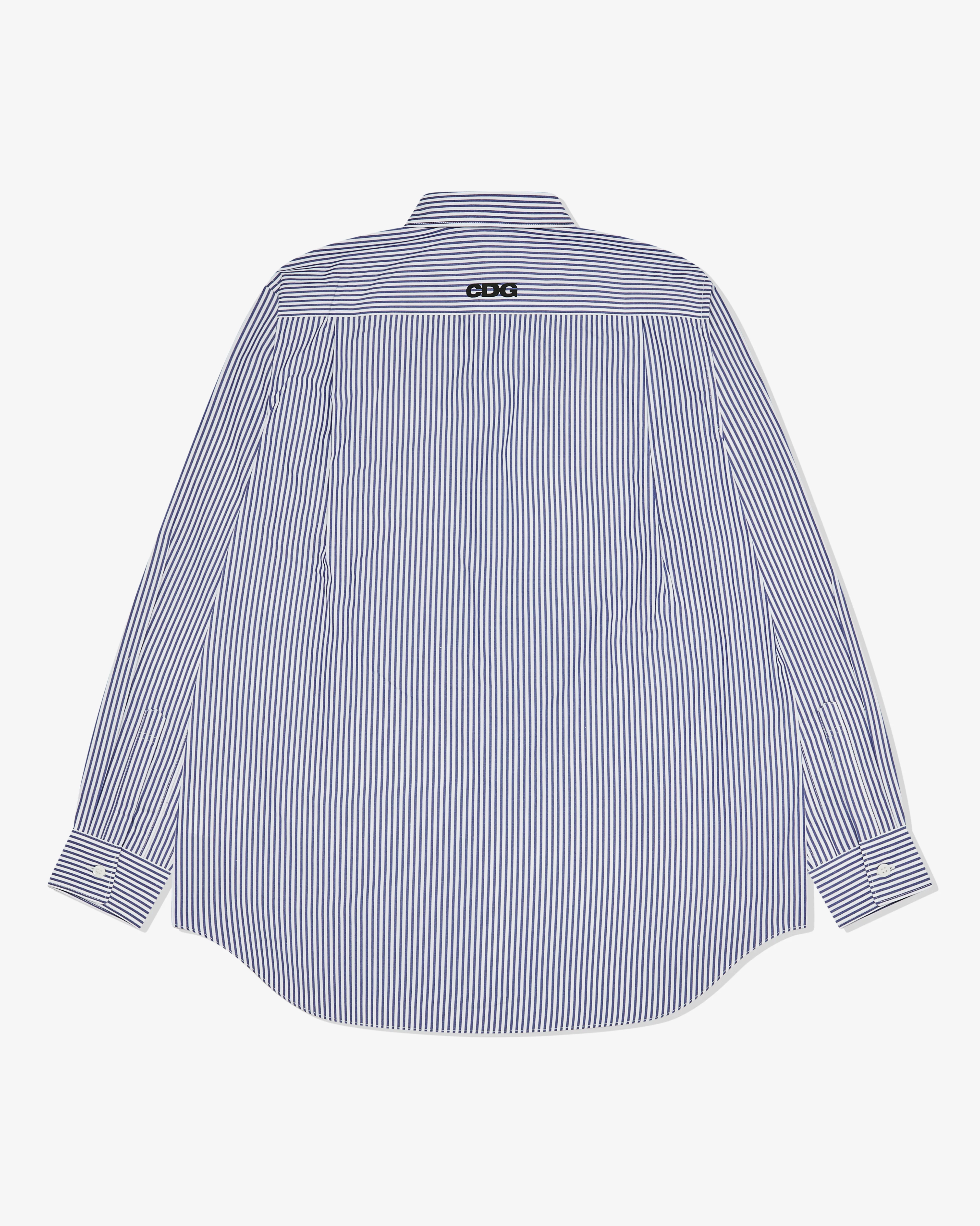 CDG - Logo Cotton Stripe Shirt - (Navy)