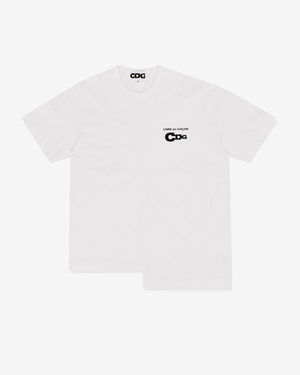 CDG - Men
s Asymmetric Split T-Shirt - (White)