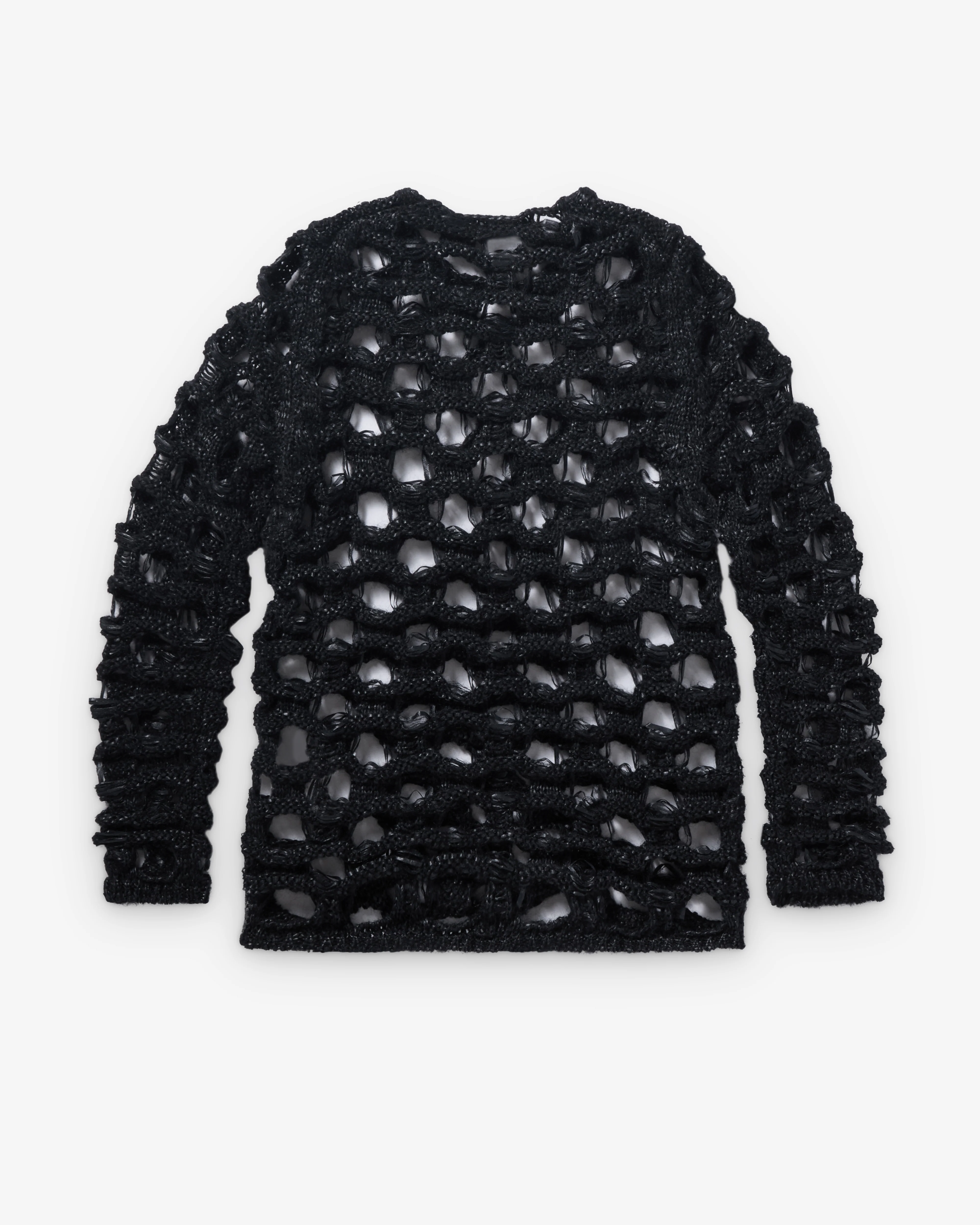 Black Comme des Garçons - Cut Out Mesh Sweater - (Black)