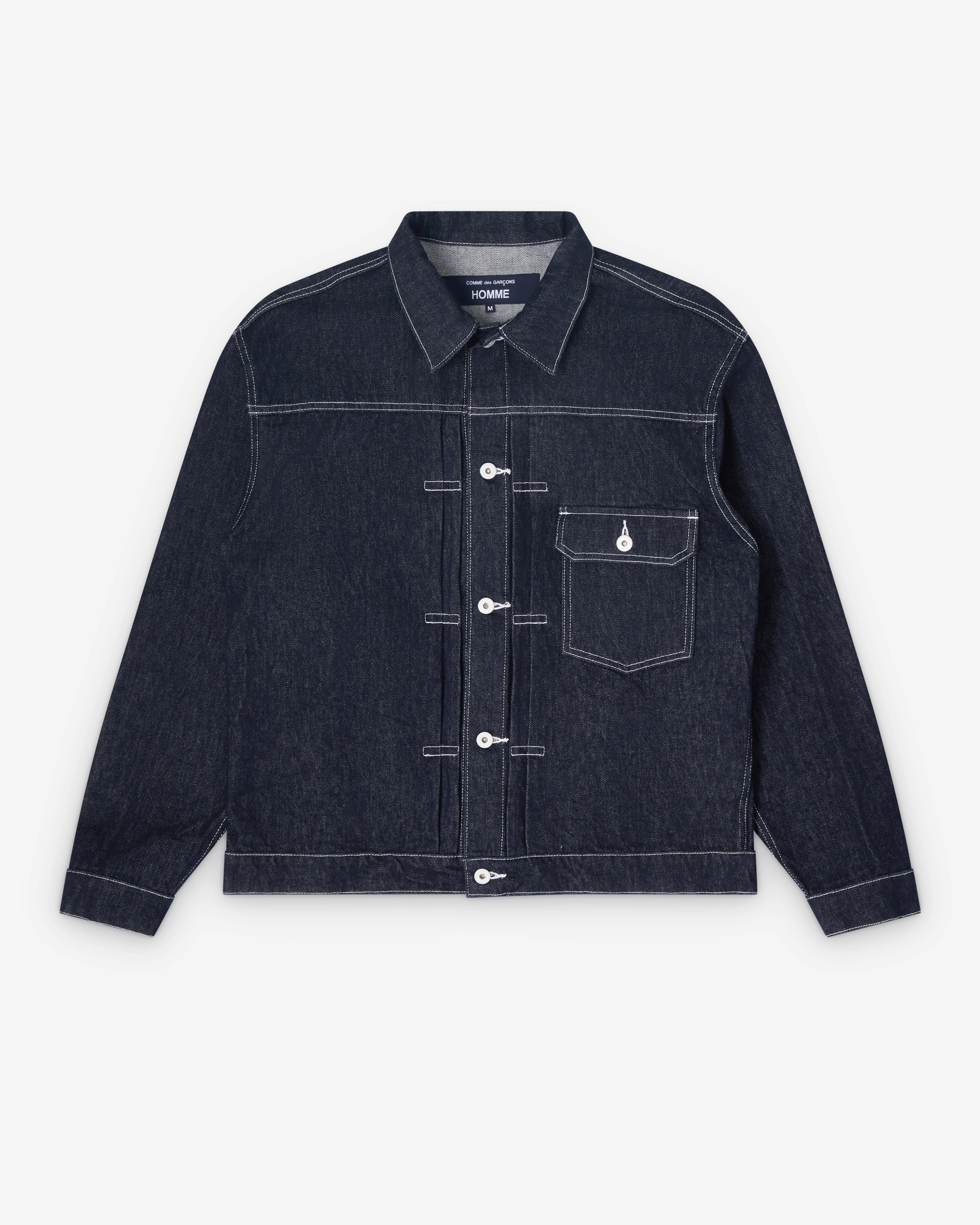 CDG Homme - Men's Denim Jacket - (Navy/White)