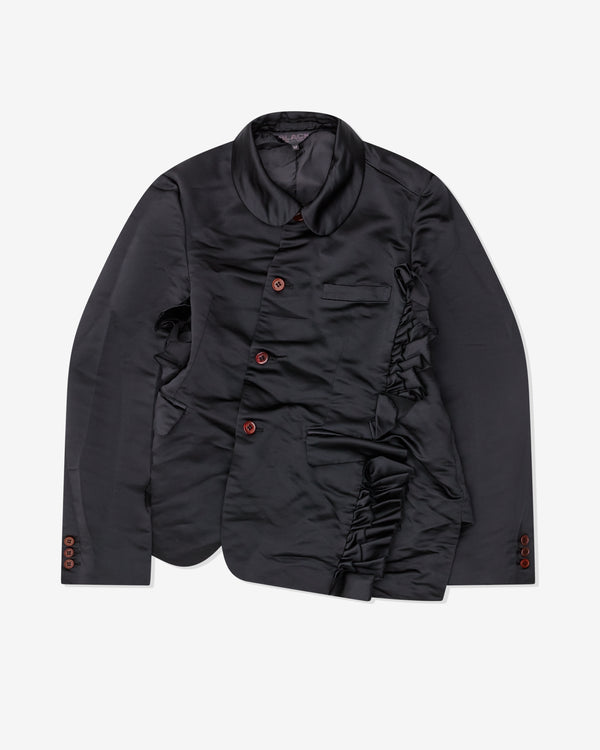 Black Comme des Garçons - Heavy Satin Frilled Jacket - (Black)