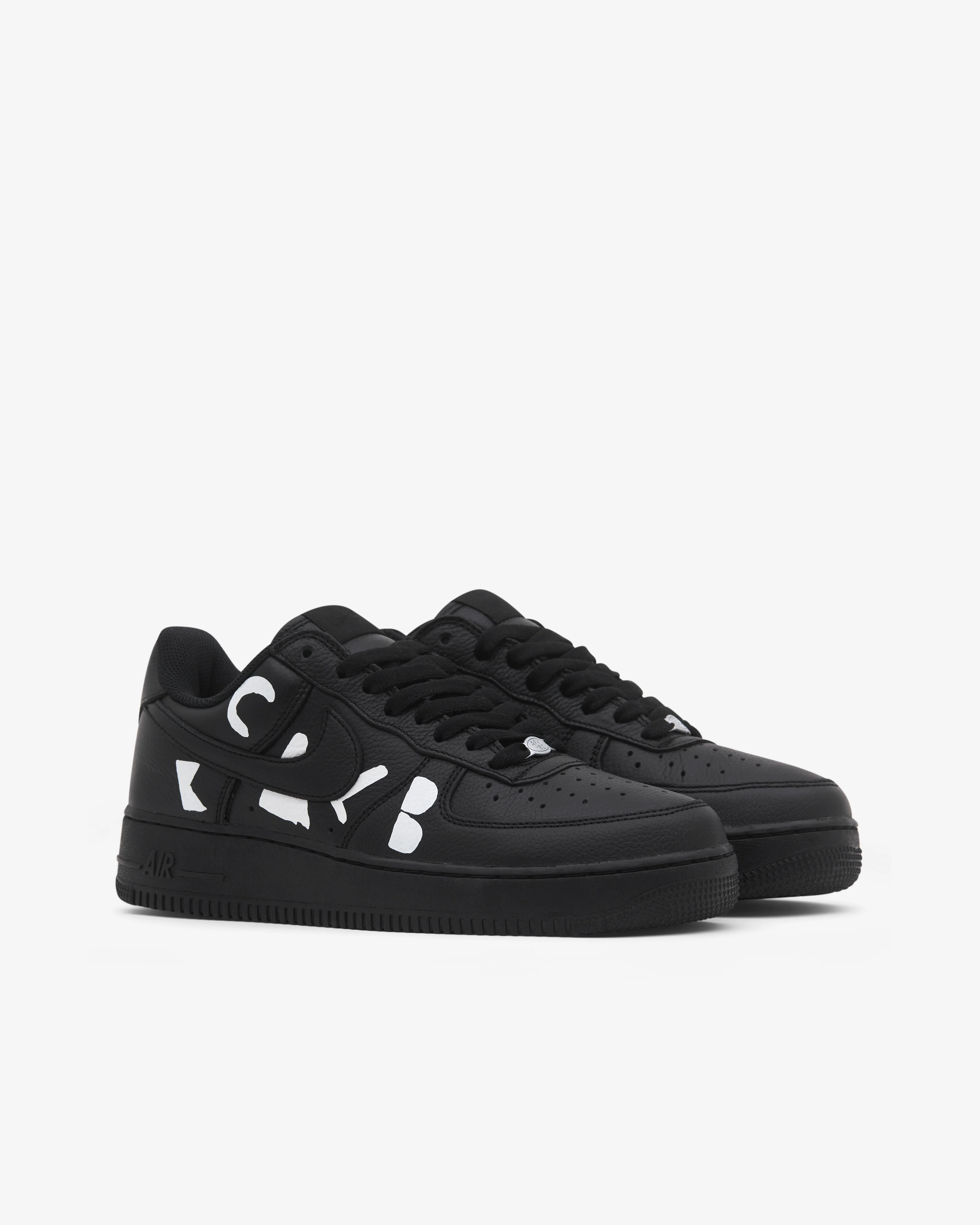 Black Comme des Garçons - Nike Men's Air Force 1 Low Retro Sneakers - (Black)