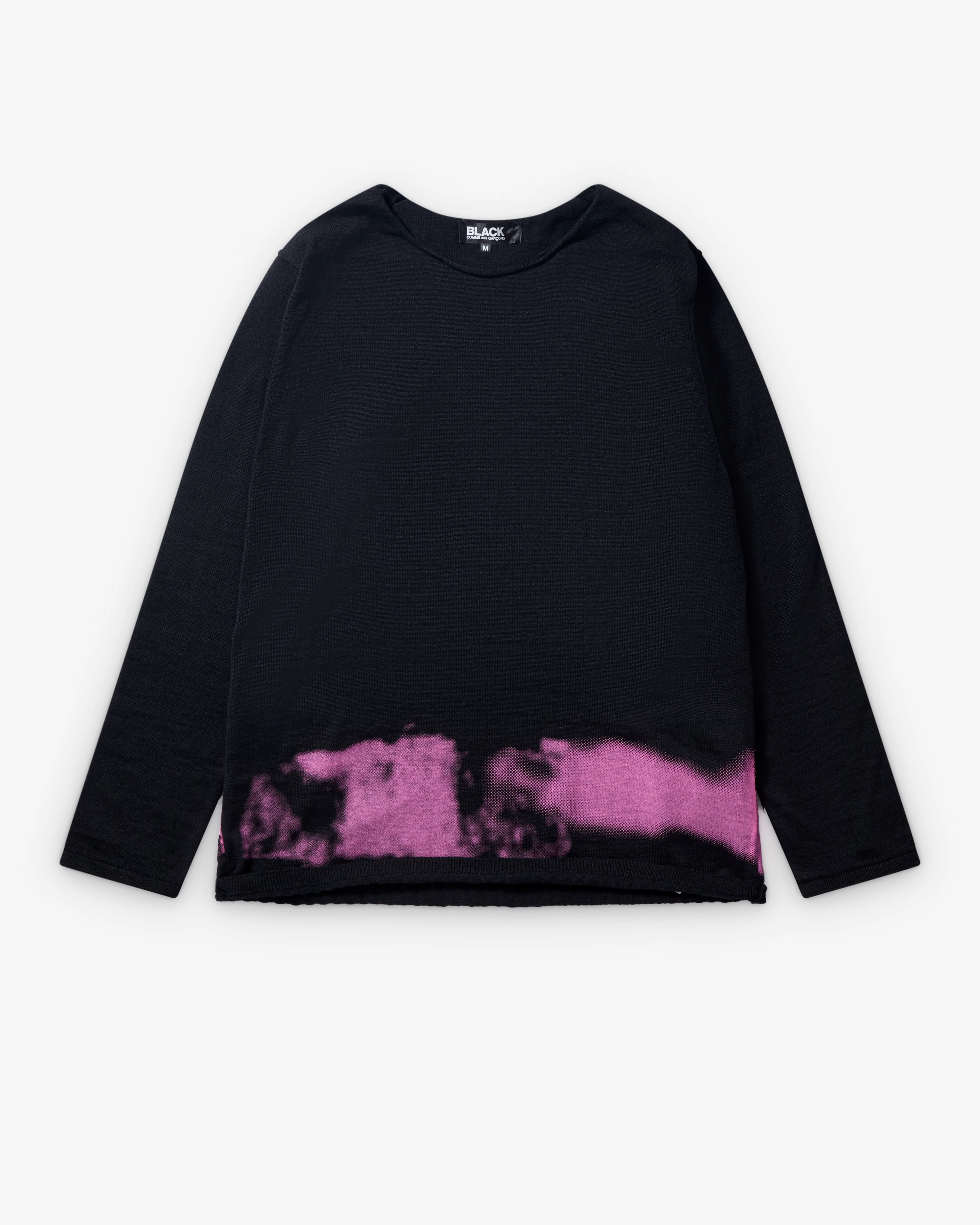Black Comme des Garçons - Pink Spray Paint Sweater - (Black)