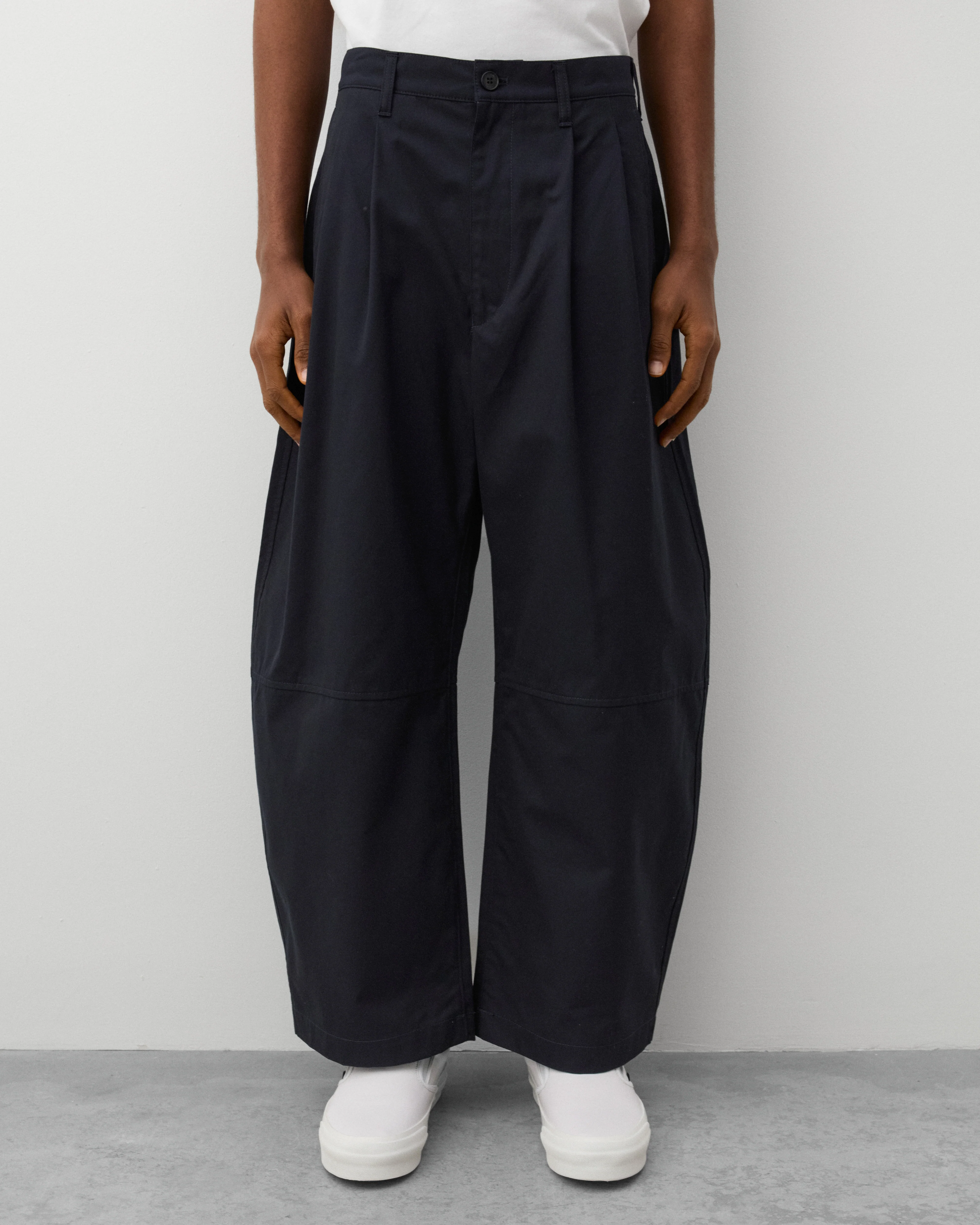 CDG Homme - Men's Pleated Barrel Leg Trousers - (Navy)