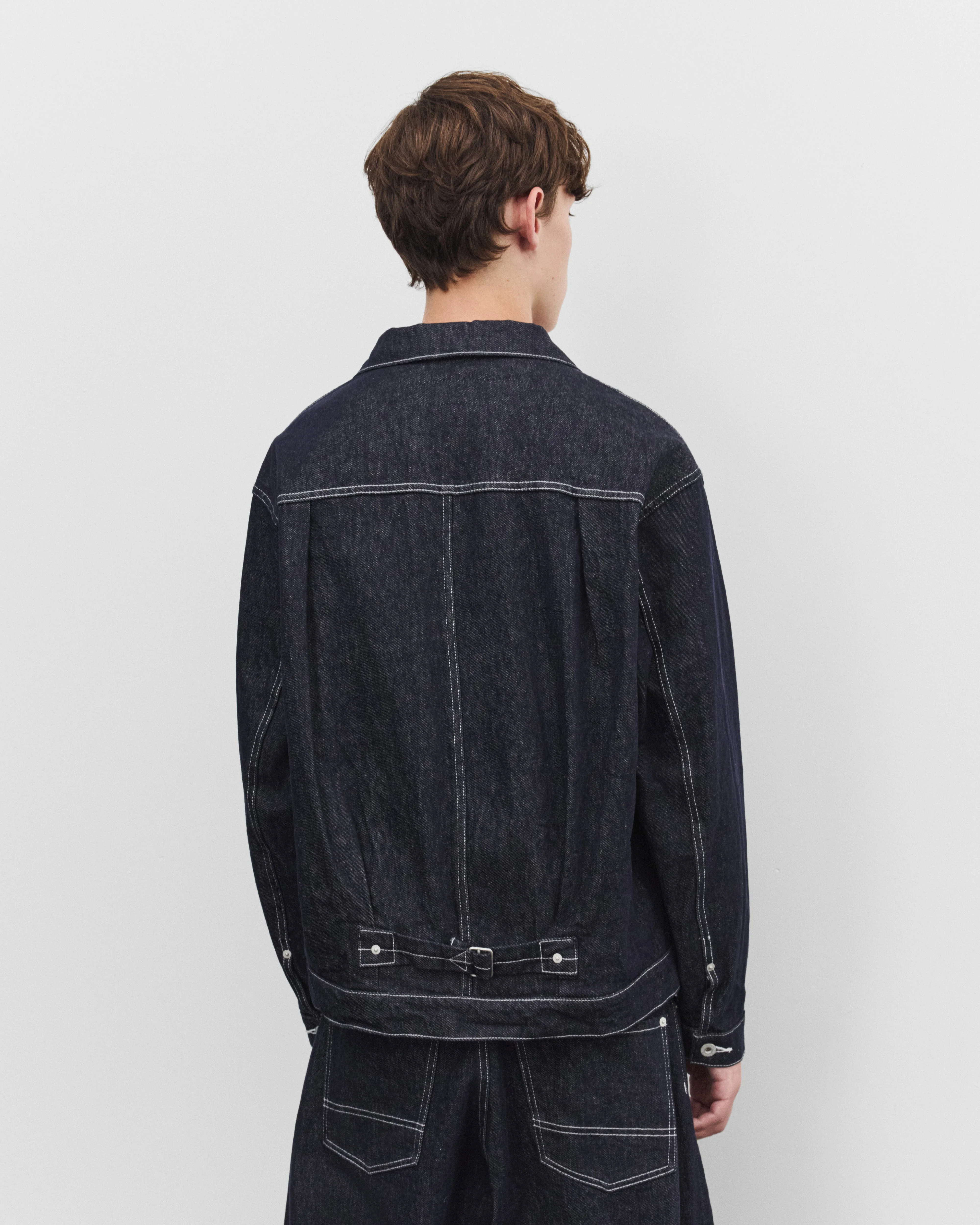 CDG Homme - Men's Denim Jacket - (Navy/White)