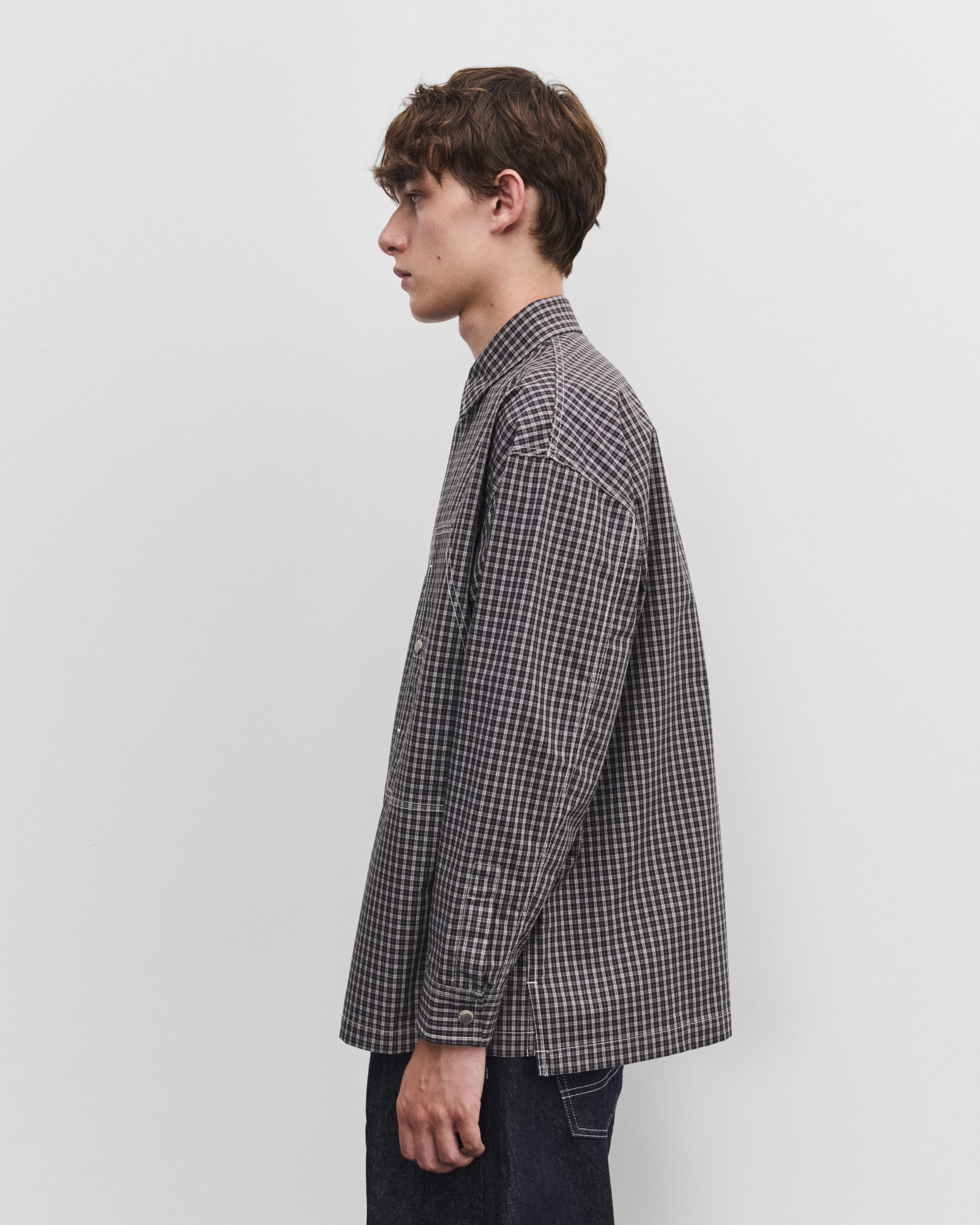 CDG Homme - Men's Check Utility Shirt - (Black/White/Charcoal)