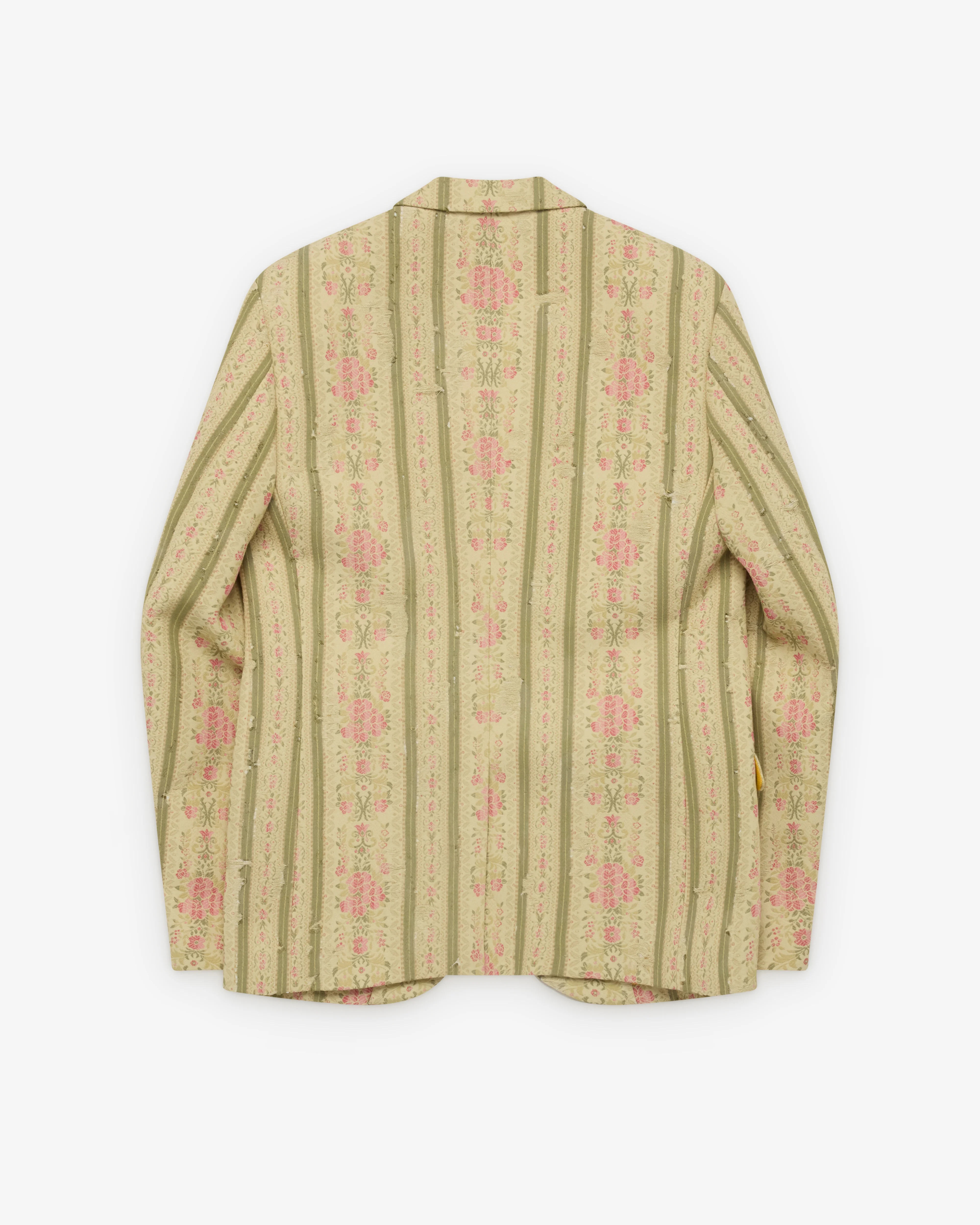 Junya Watanabe Man - Men's Floral Stripe Blazer - (Cream/Green/Pink)