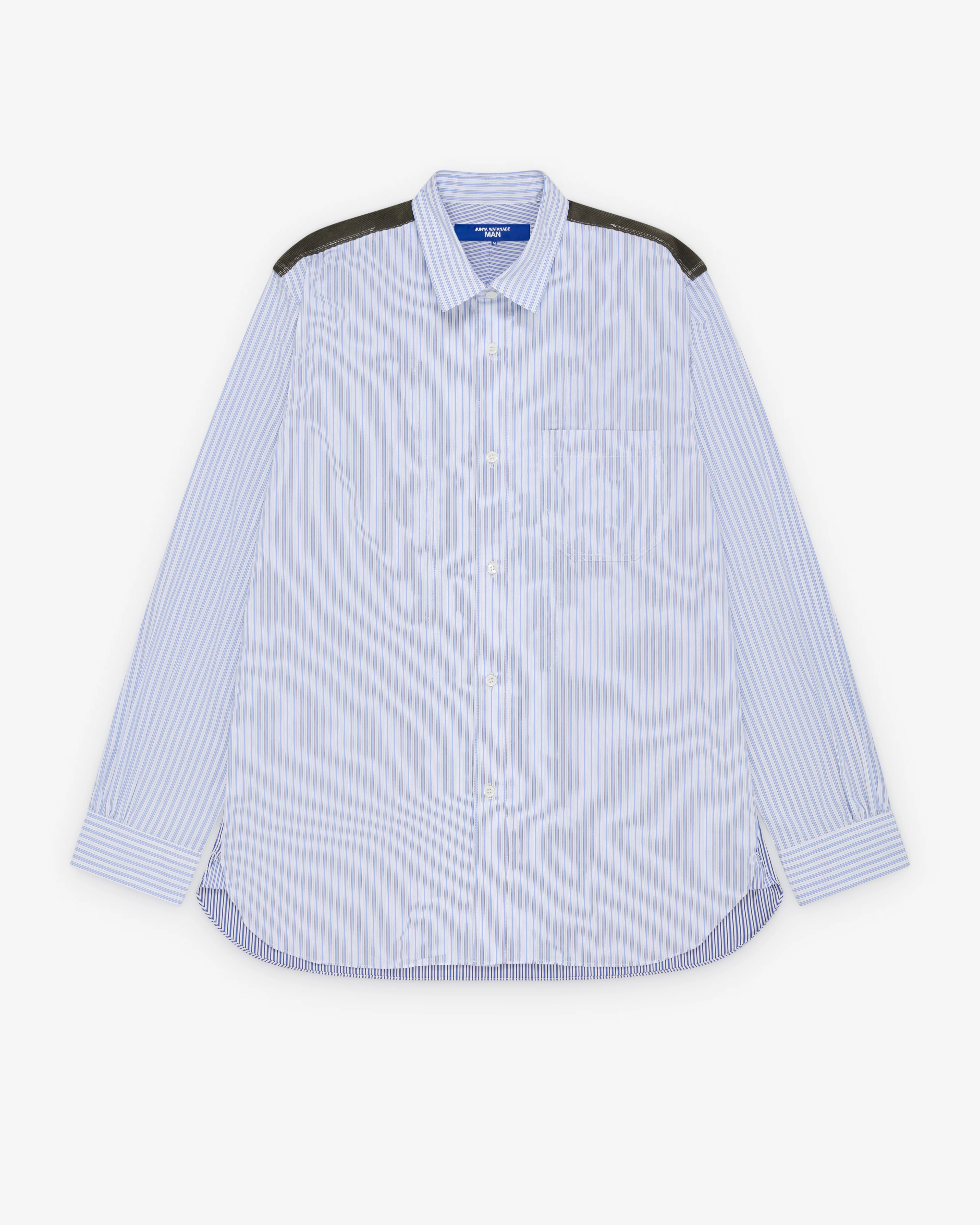Junya Watanabe MAN - Men's Panelled Shirt - (White/Blue/Green)
