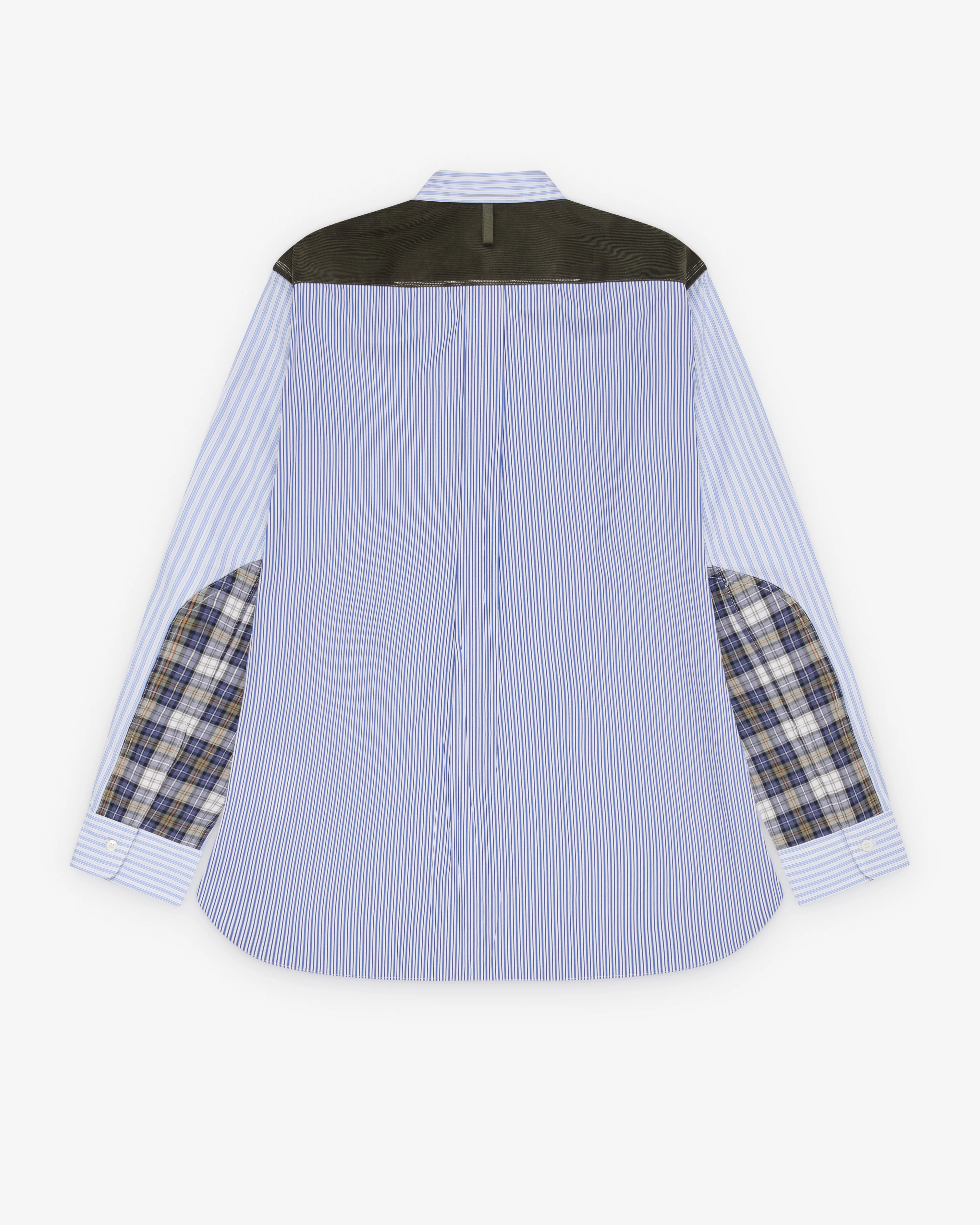 Junya Watanabe MAN - Men's Panelled Shirt - (White/Blue/Green)