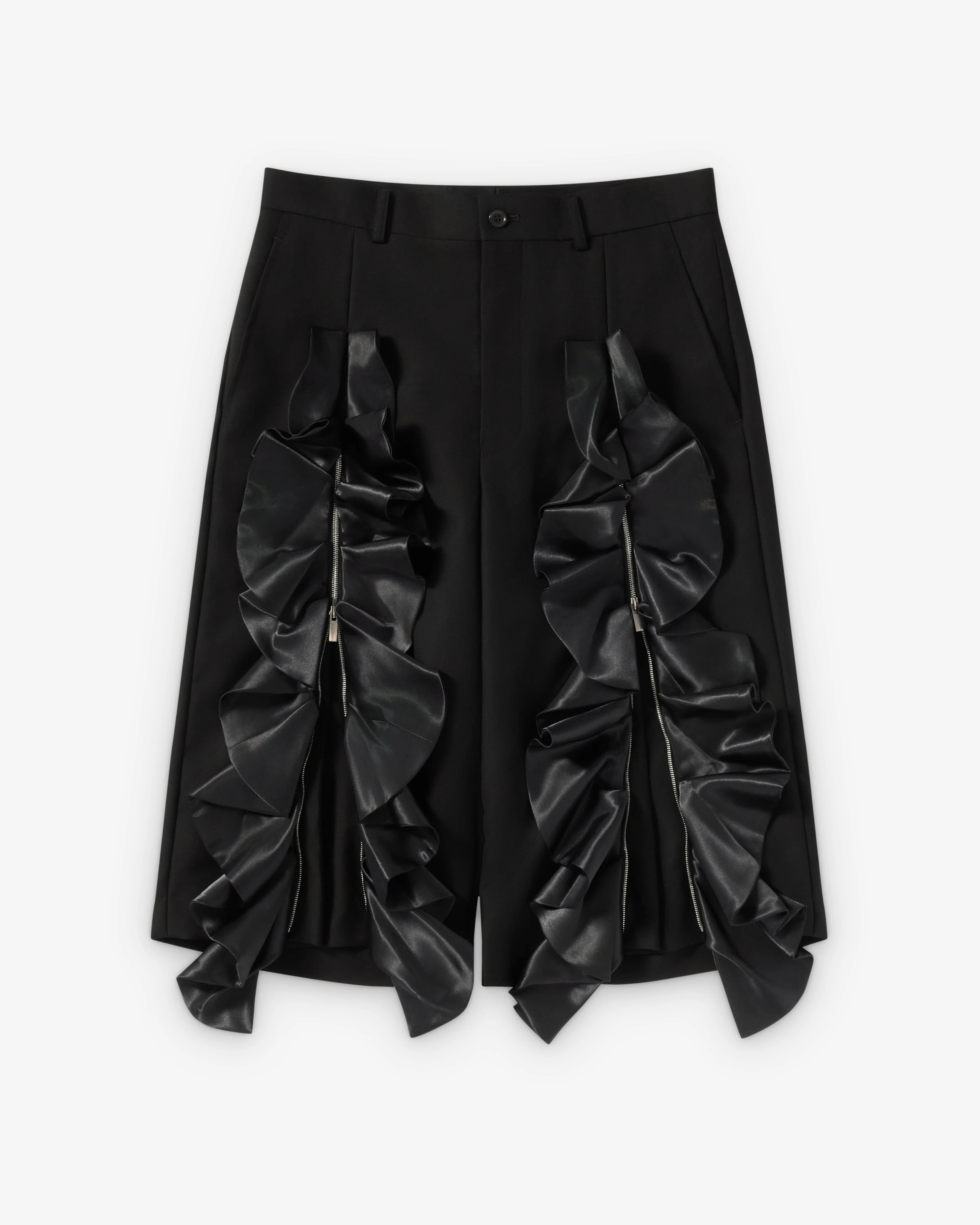 Noir Kei Ninomiya - Women's Cropped Zip Ruffle Trousers - (Black)