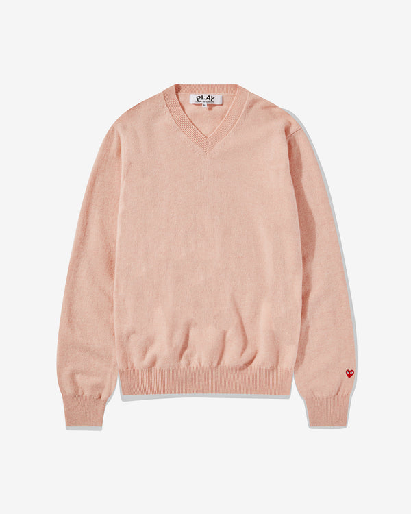 Play Comme des Garçons - V-Neck Sweater - (Light Pink)