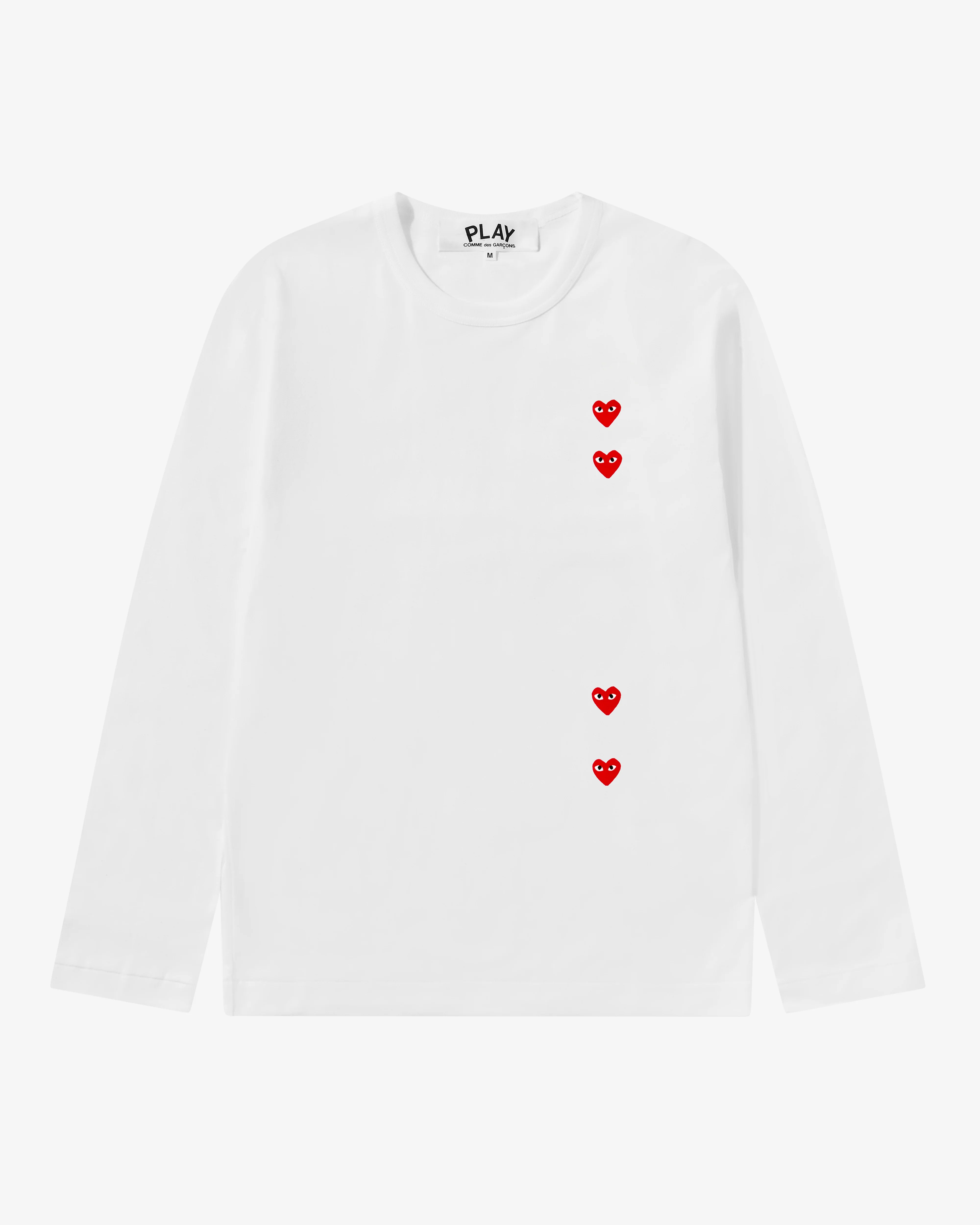 Play Comme des Garçons - Multi Red Heart Longsleeve T-Shirt - (White)