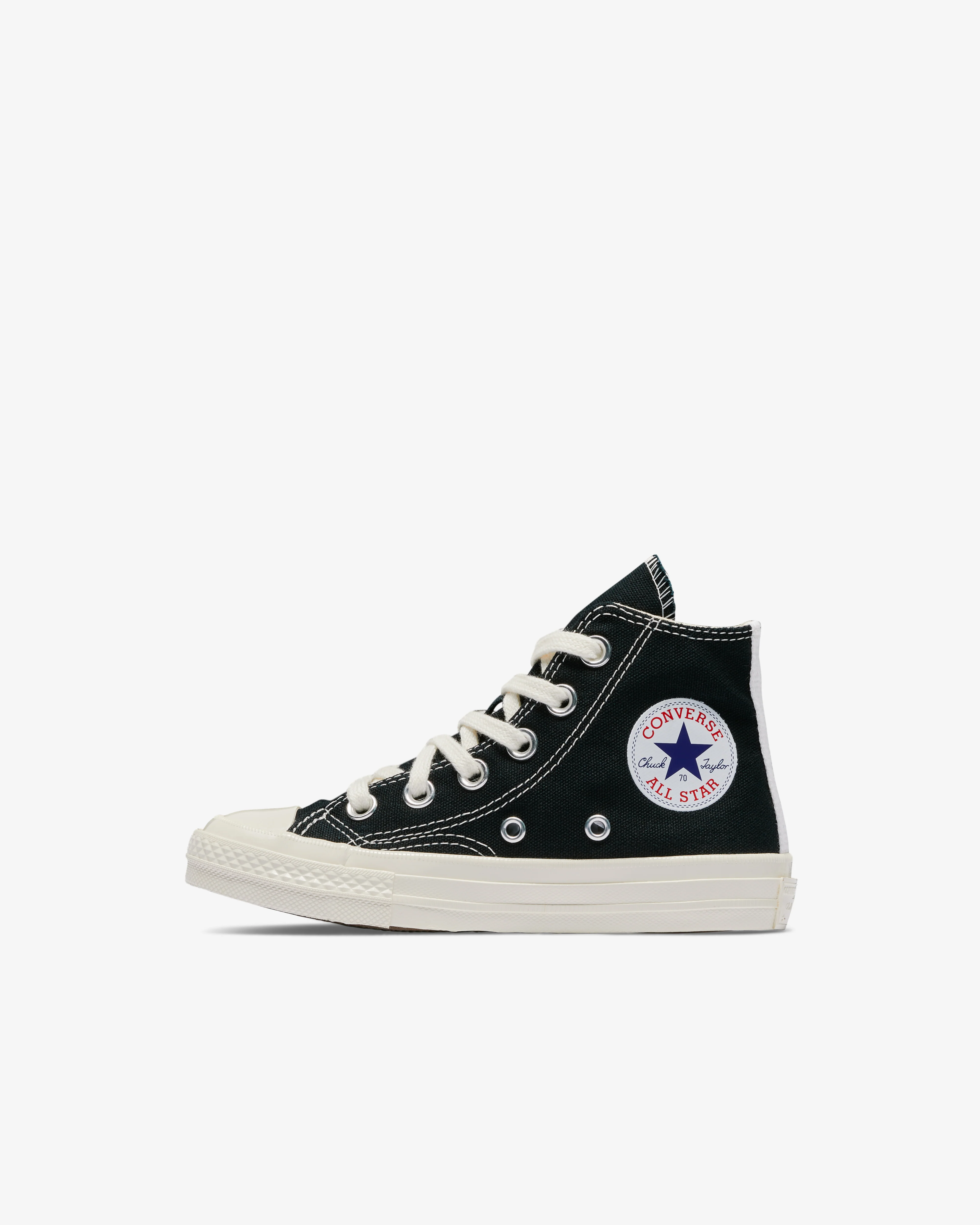 Play Converse - Kids' Small Red Heart All Star 70's High Sneakers - (Black)