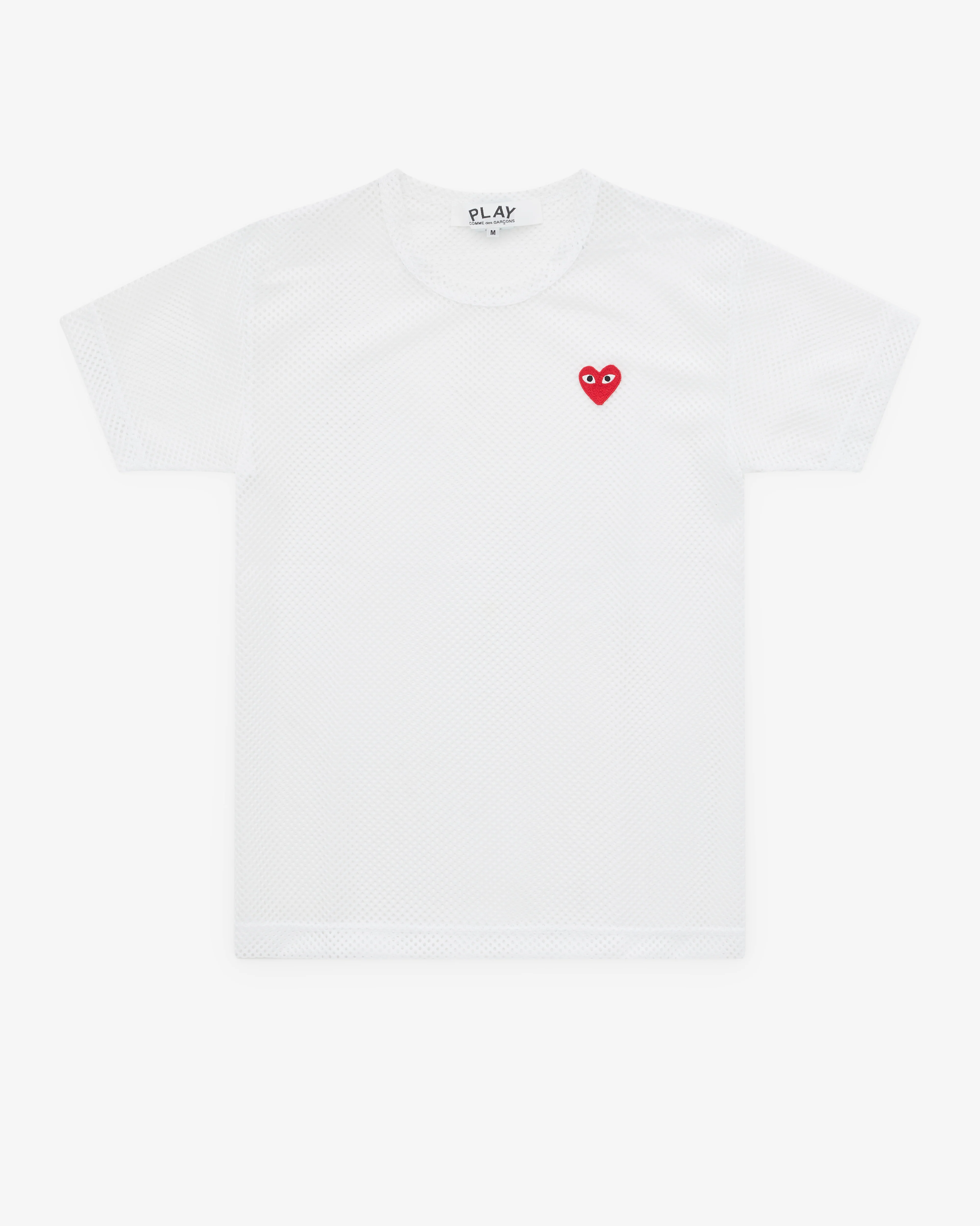 Play - Mesh T-Shirt Red Heart - (White)