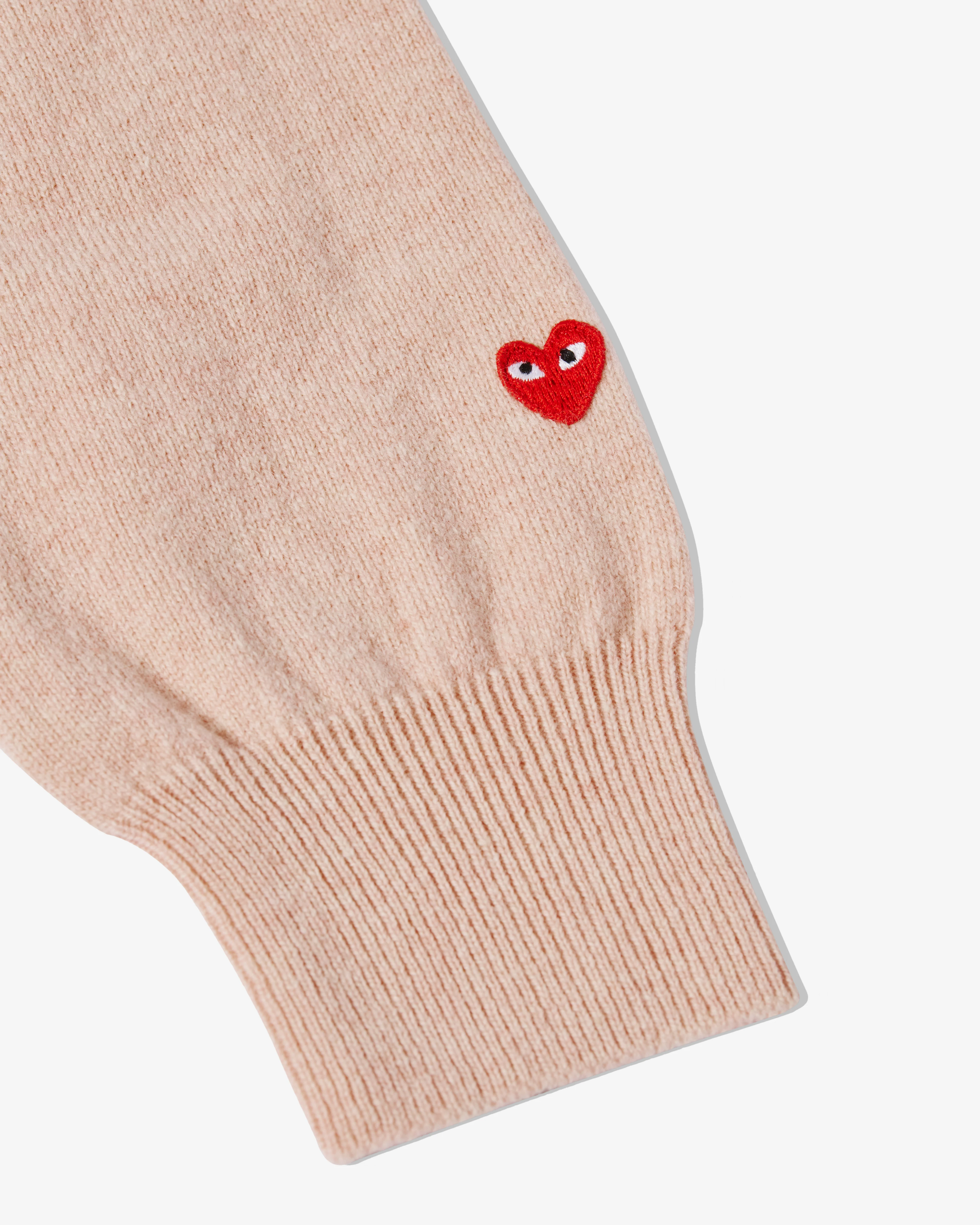 Play Comme des Garçons - V-Neck Sweater - (Light Pink)