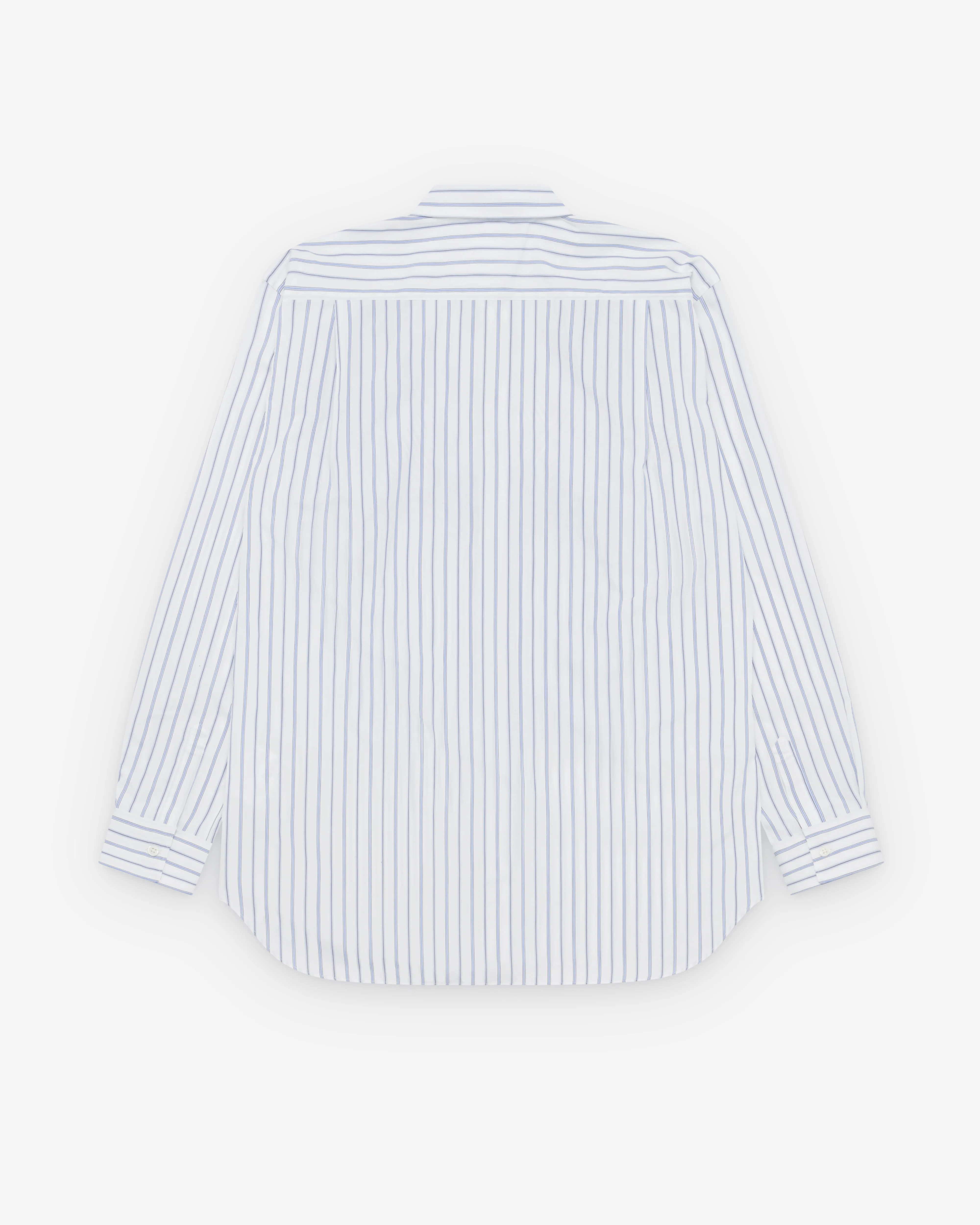 CDG Shirt - Men's Geometric Stripe Shirt - (White/Blue)