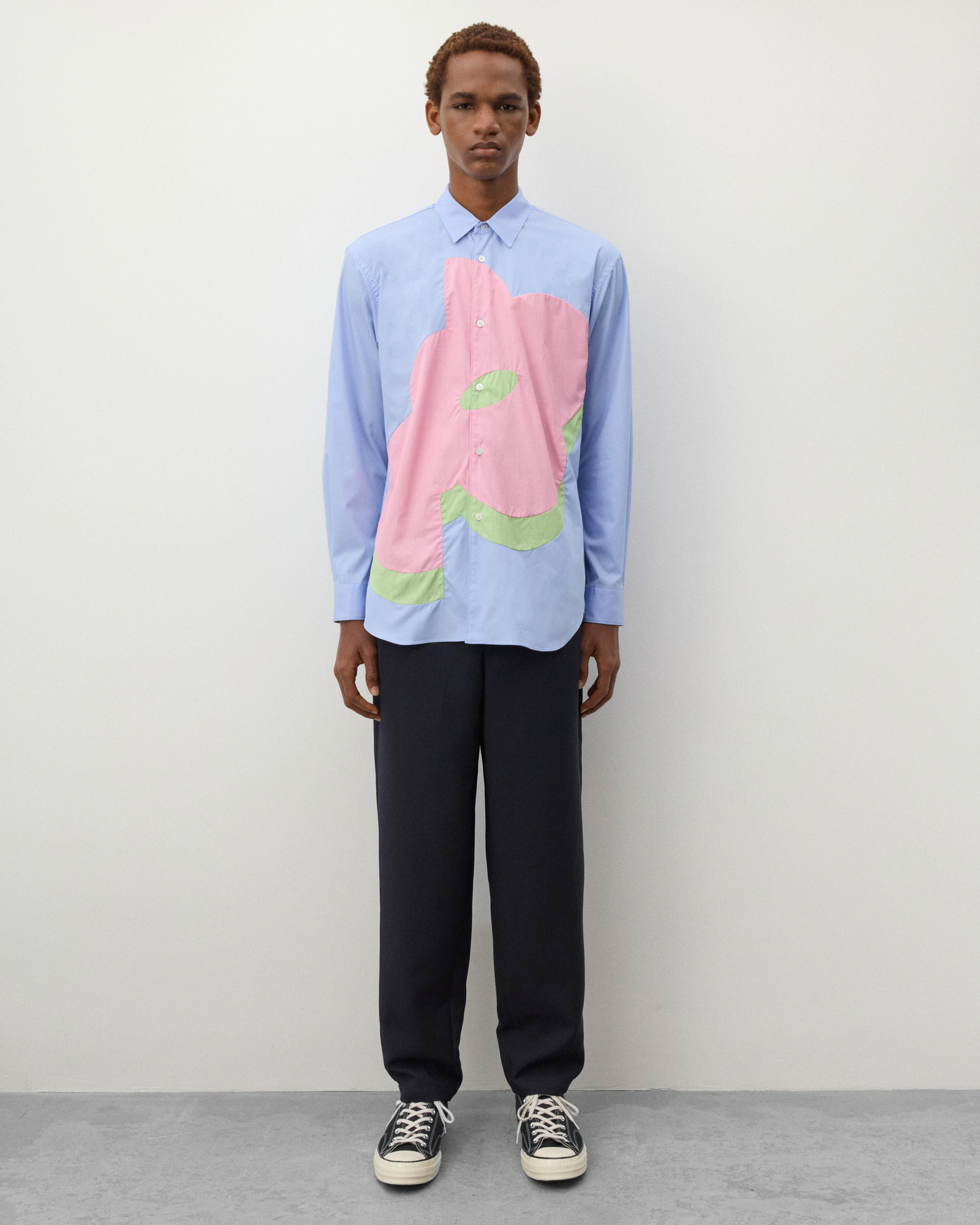 CDG Shirt - Men's Tapered Fit Trousers - (Navy)