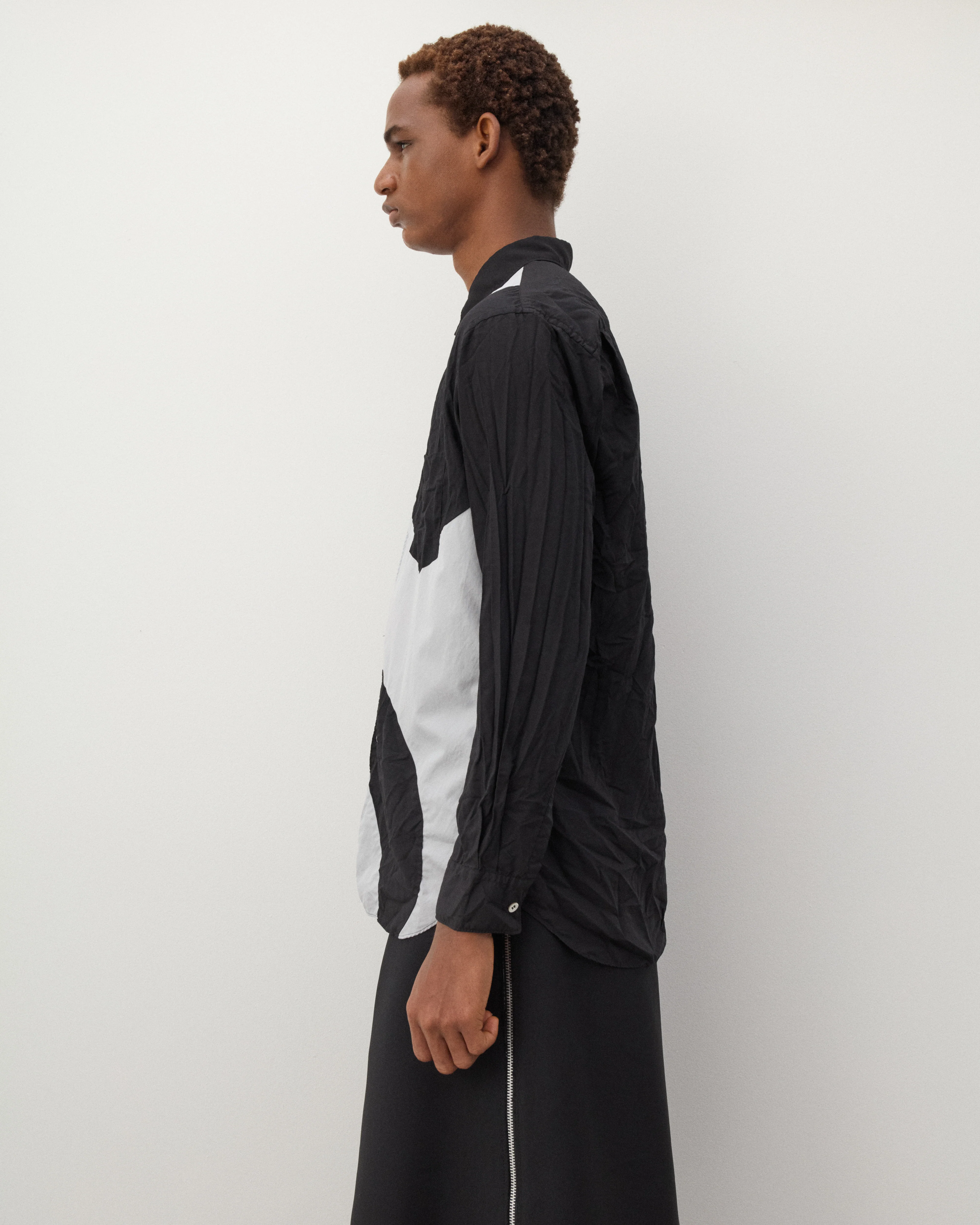 CDG Shirt - Men's Contrast Shapes Shirt - (Black/White)