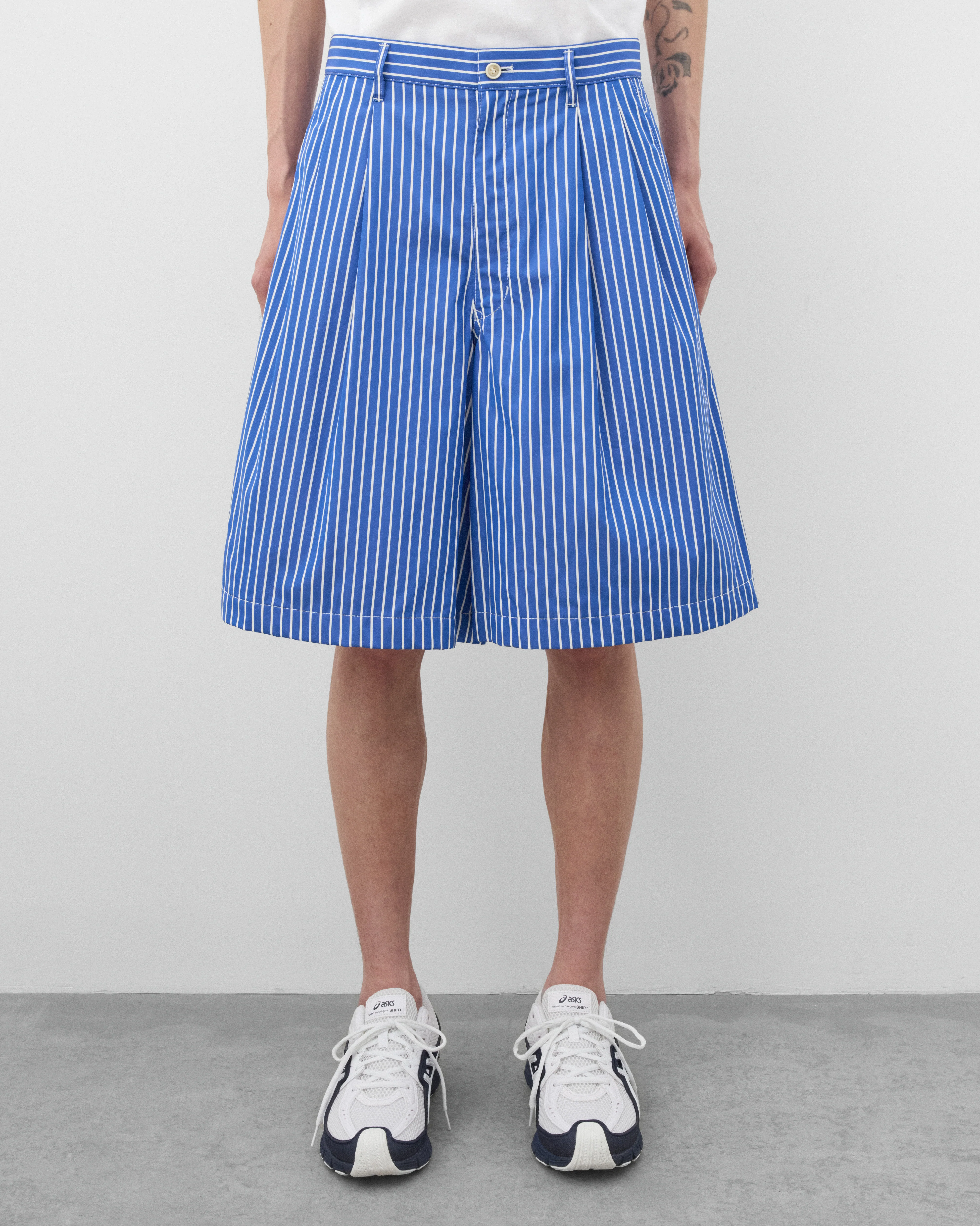 CDG Shirt - Men's Striped Shorts - (Blue/White)