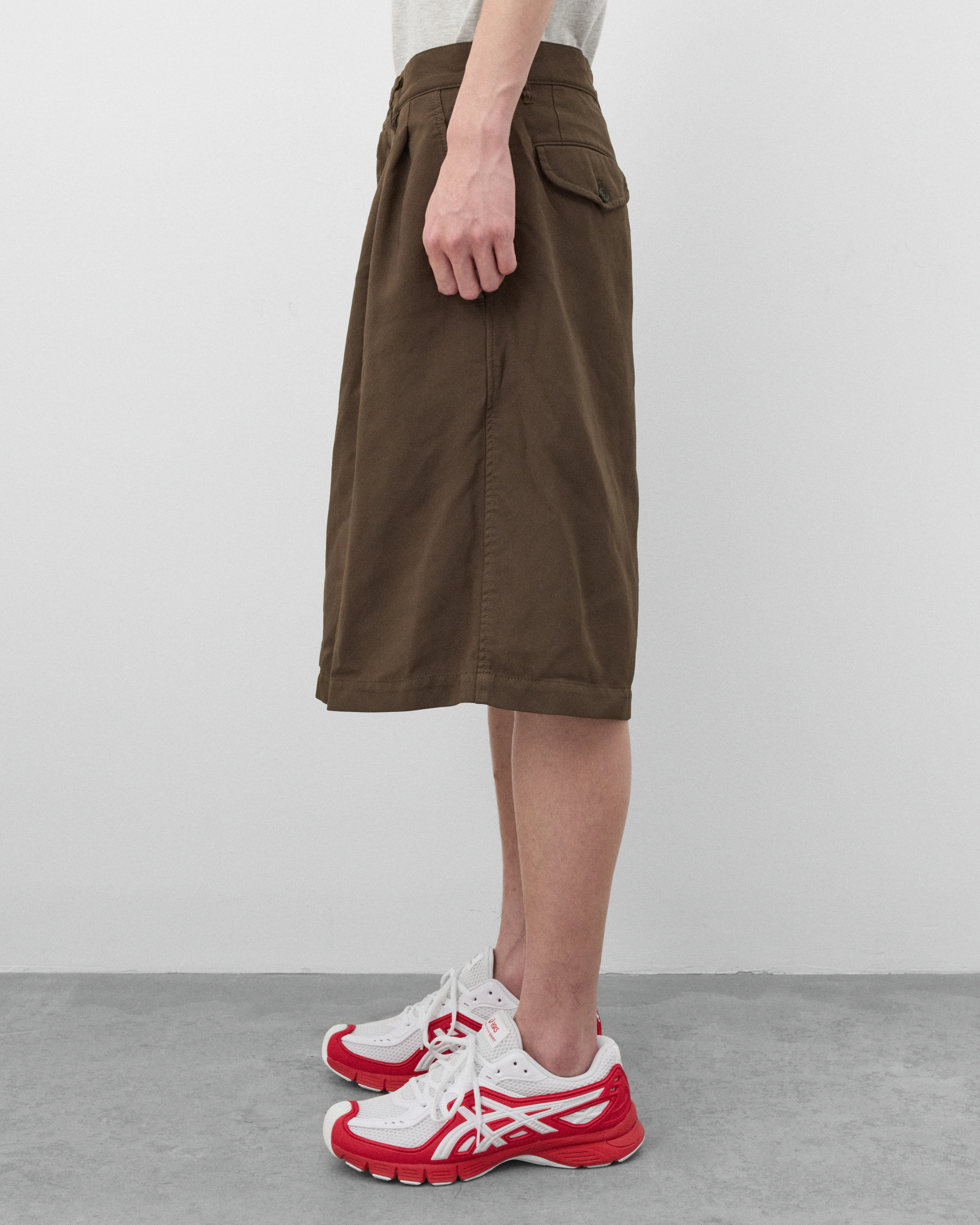 CDG Shirt - Men's Pleated Wide Leg Shorts - (Olive)