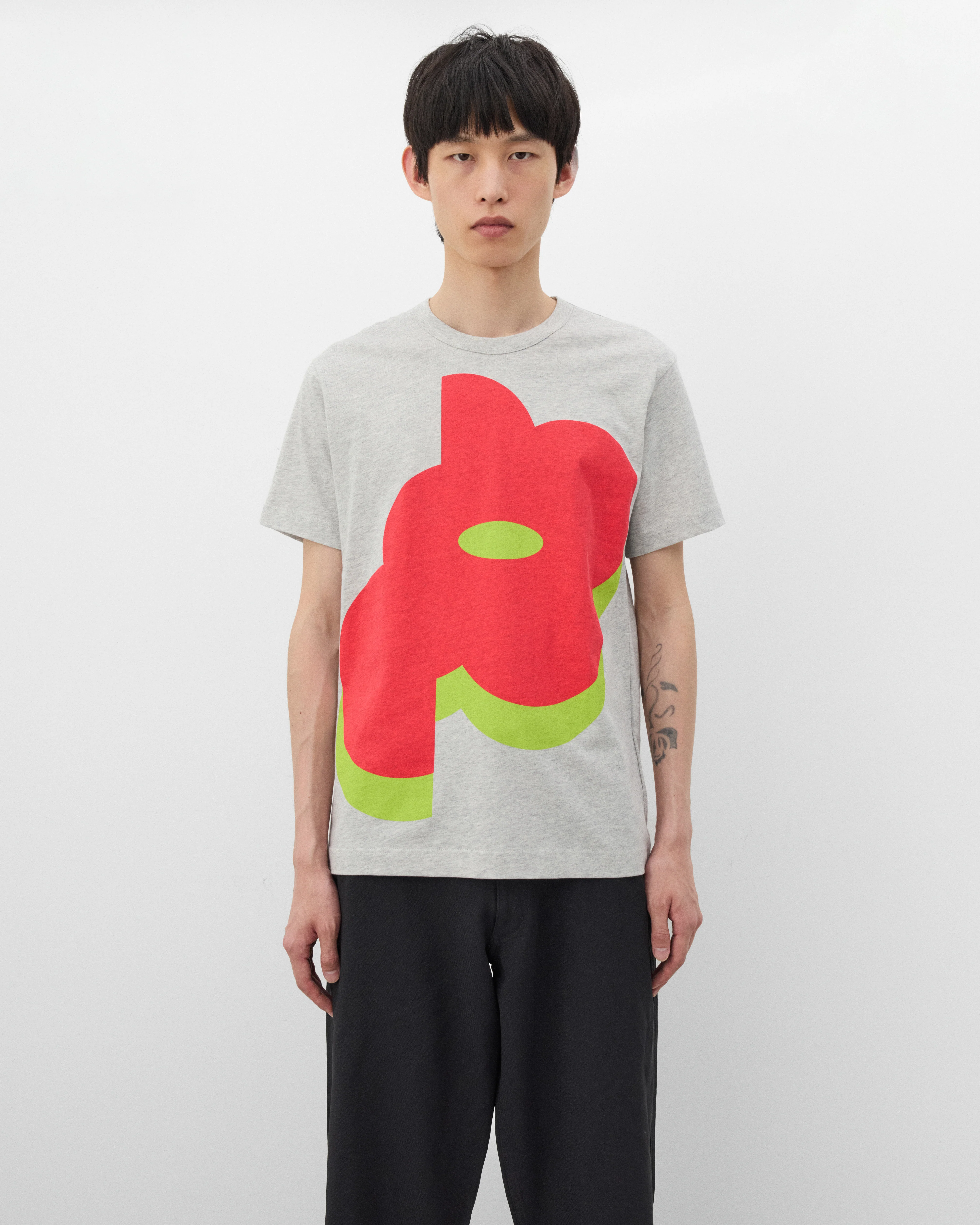CDG Shirt - Men's Pattern T-Shirt - (Grey)