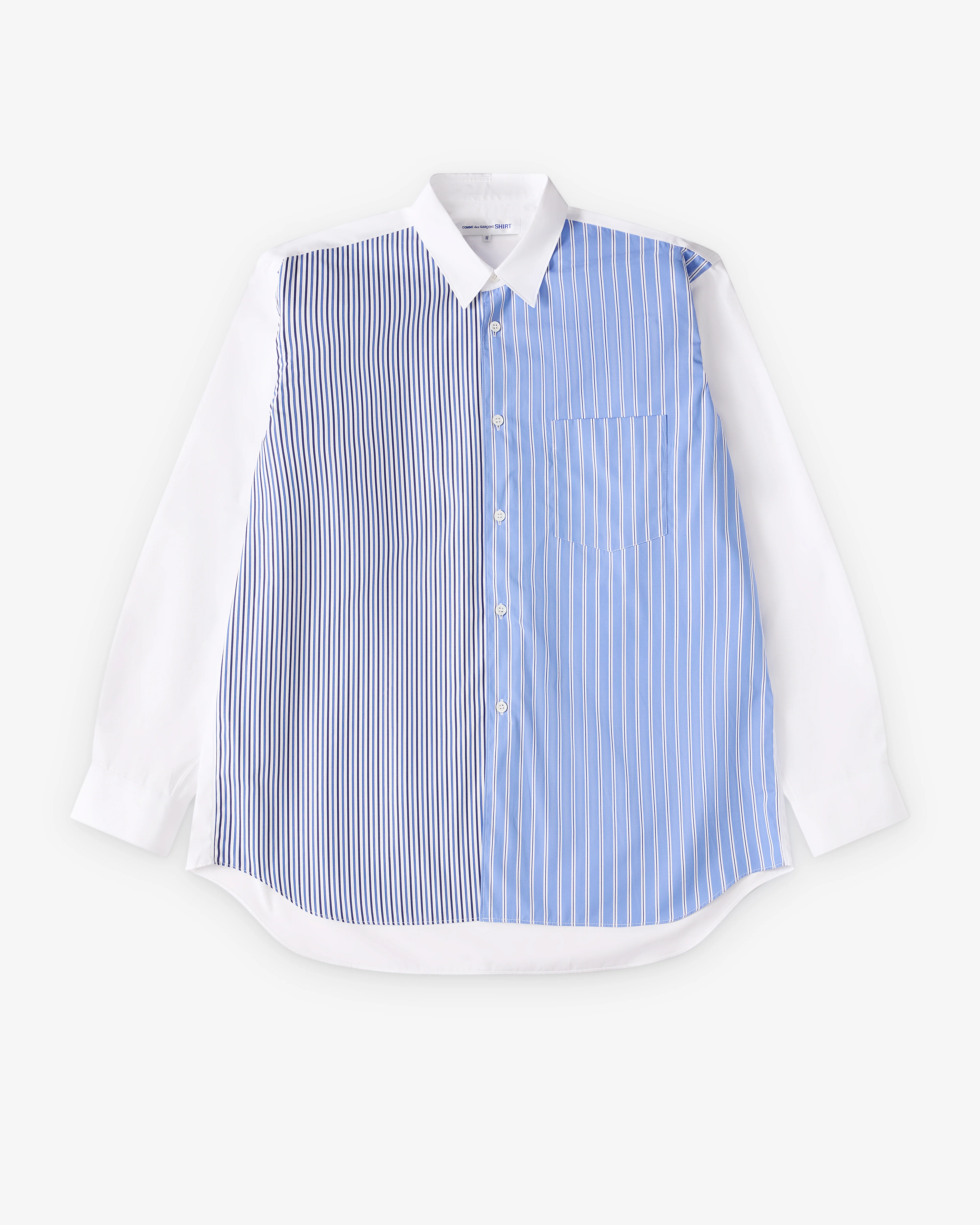 CDG Shirt Forever - Men's Wide Fit Stripe & Poplin Shirt - (Stripe 1)