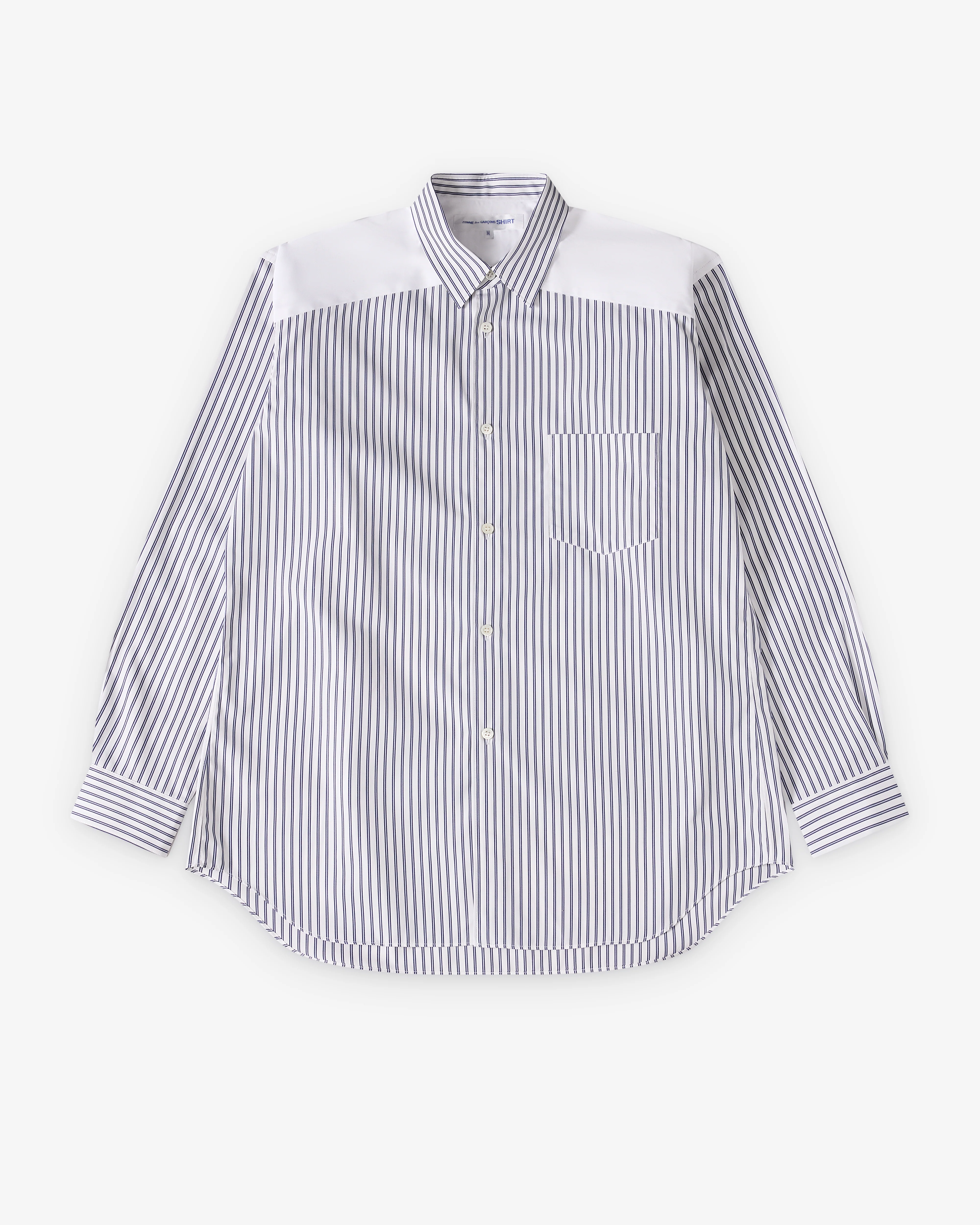 CDG Shirt Forever - Men's Classic Fit Stripe & Poplin Shirt - (Stripe 1)