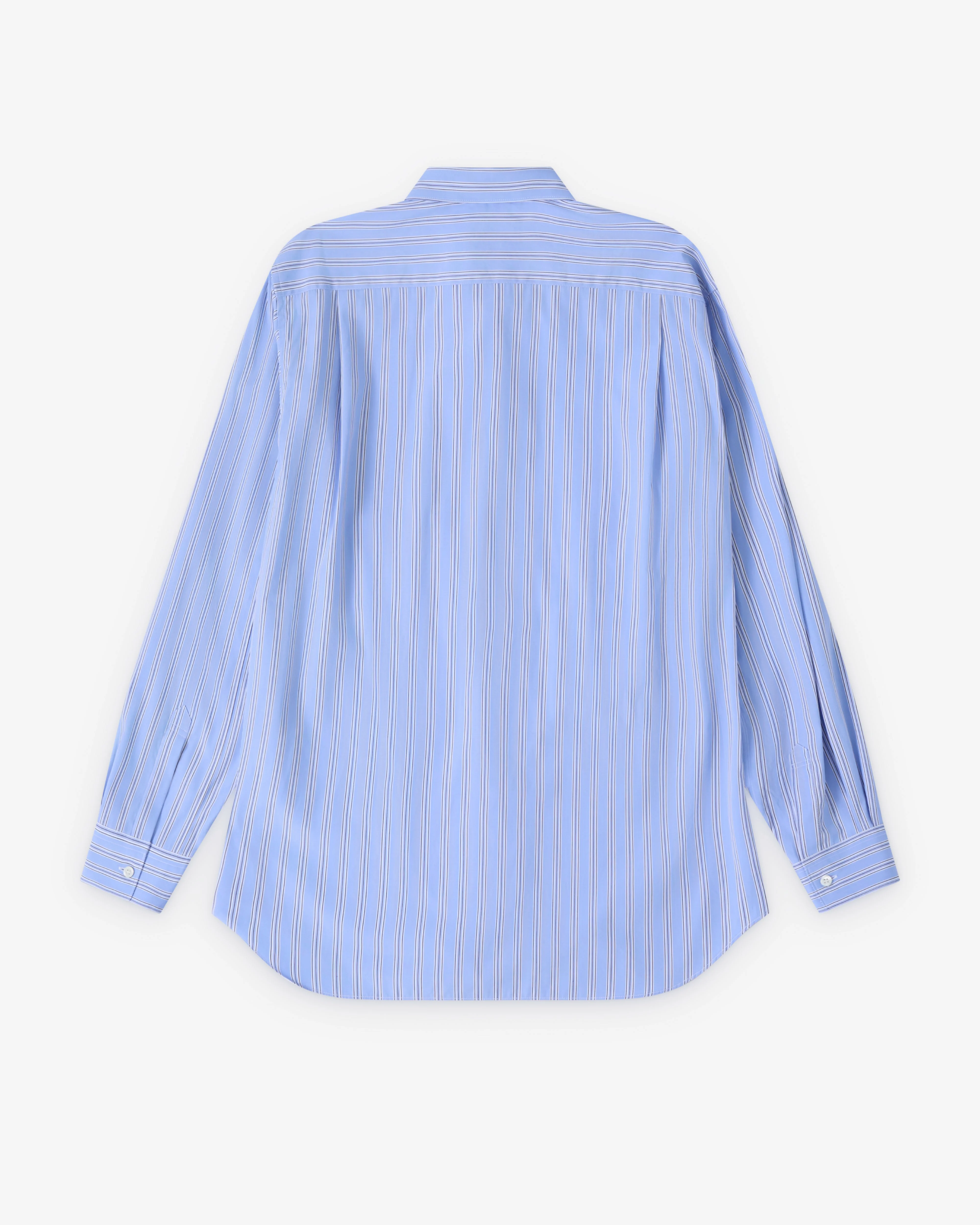CDG Shirt - Men's Graphic Panel Shirt - (Blue Stripe/White)