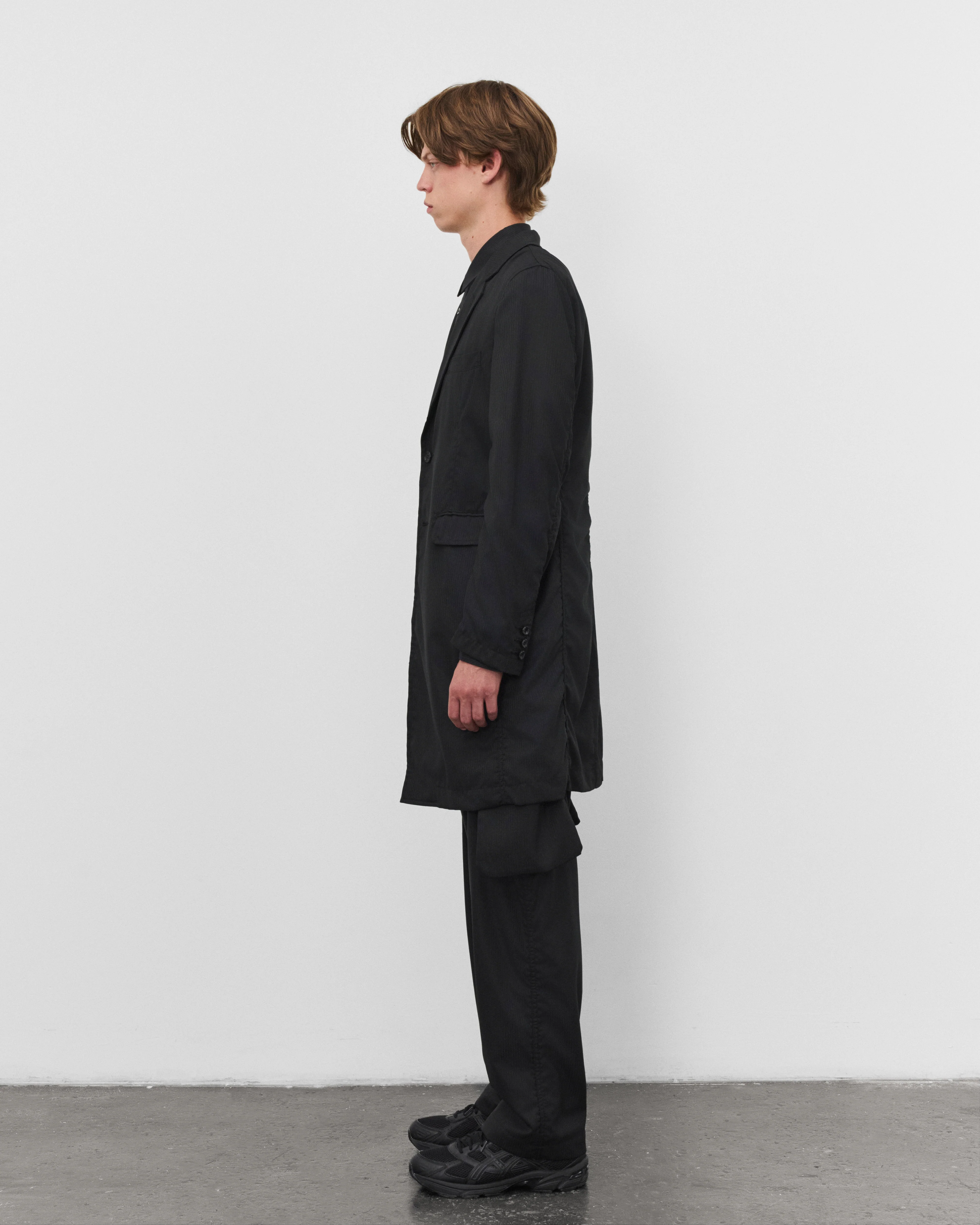 CDG Shirt - Men's Single Breasted Herringbone Jacket - (Black/Navy)