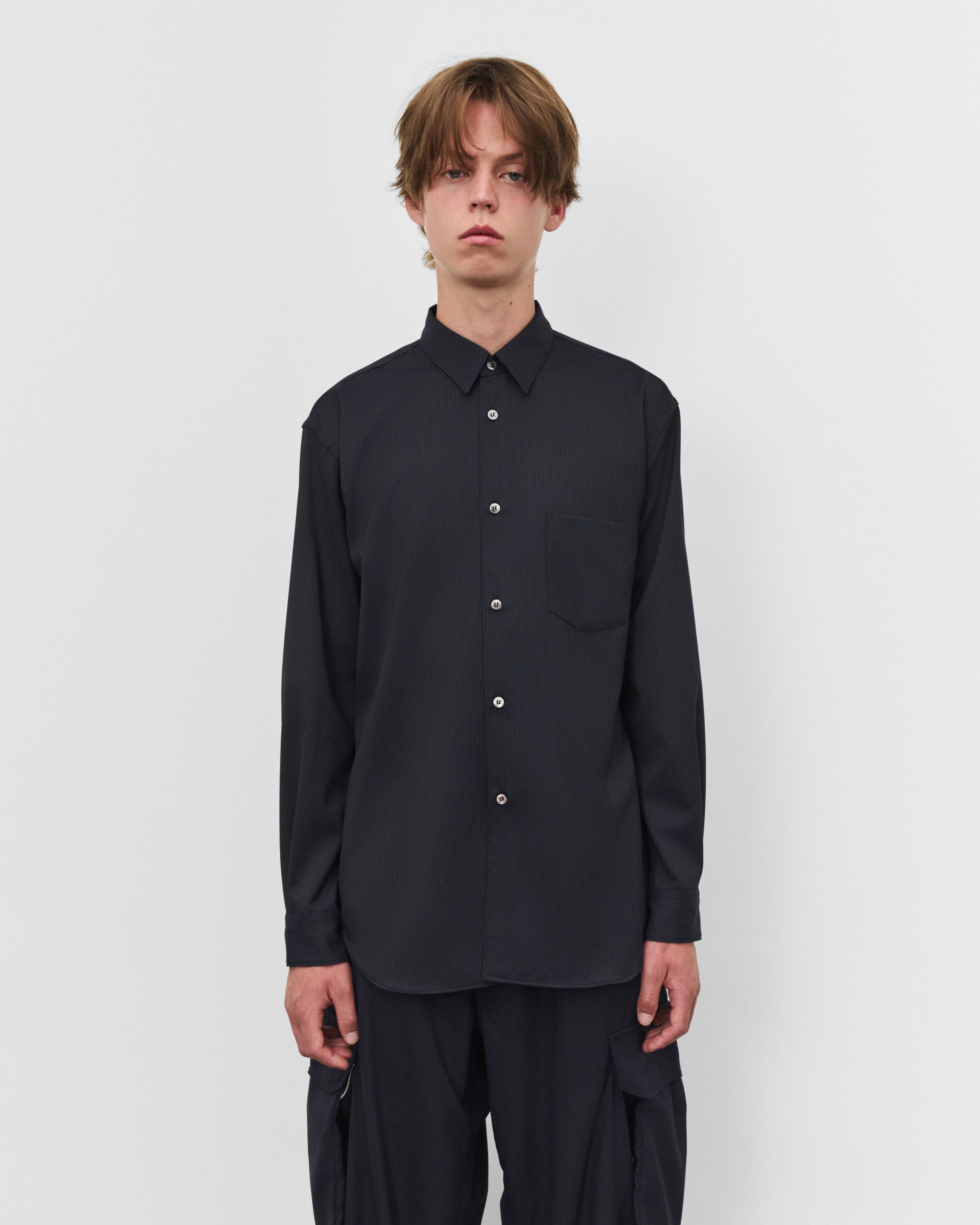 CDG Shirt - Men's Pinstripe Shirt - (Navy)