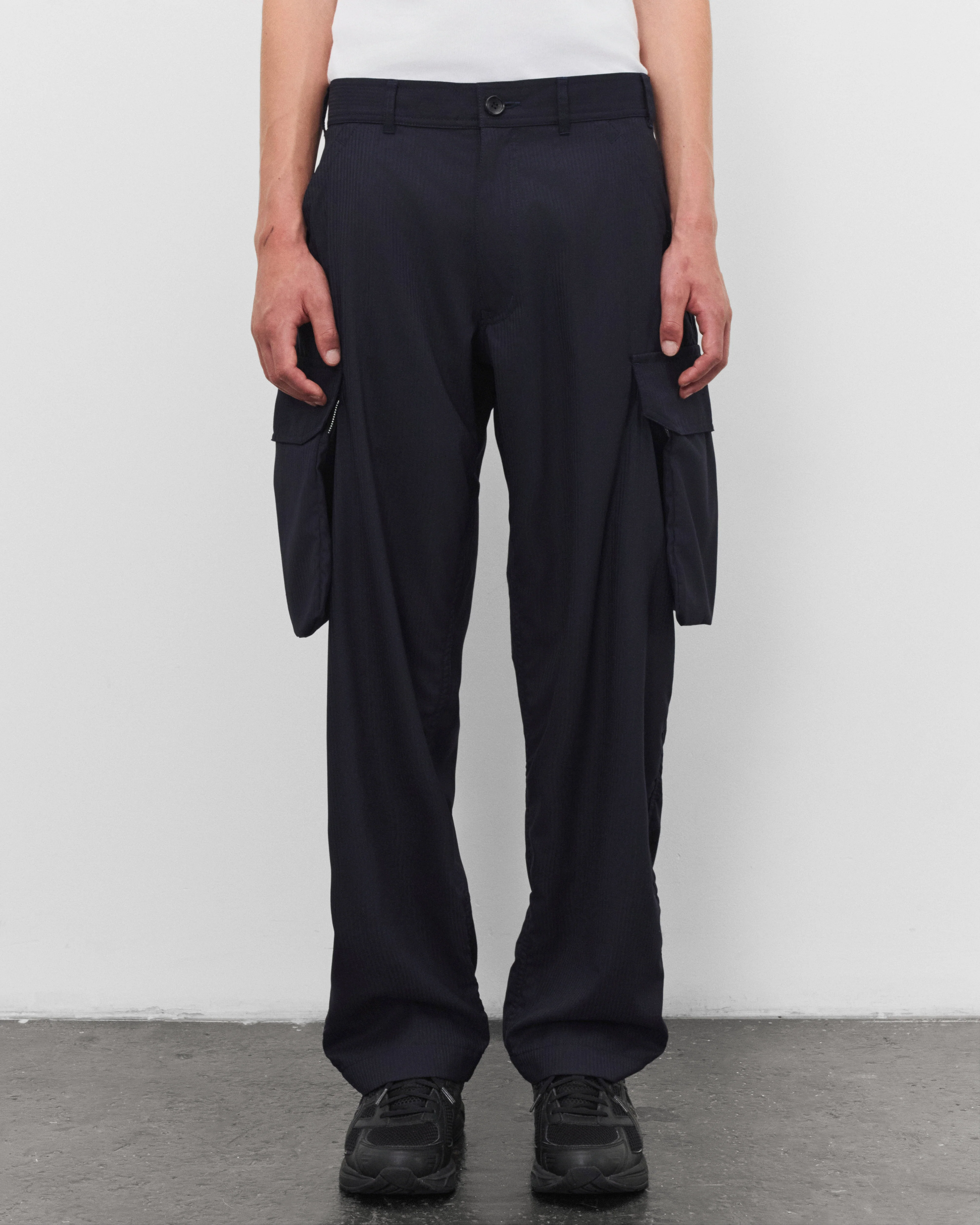 CDG Shirt - Men's Herringbone Cargo Trousers - (Navy)
