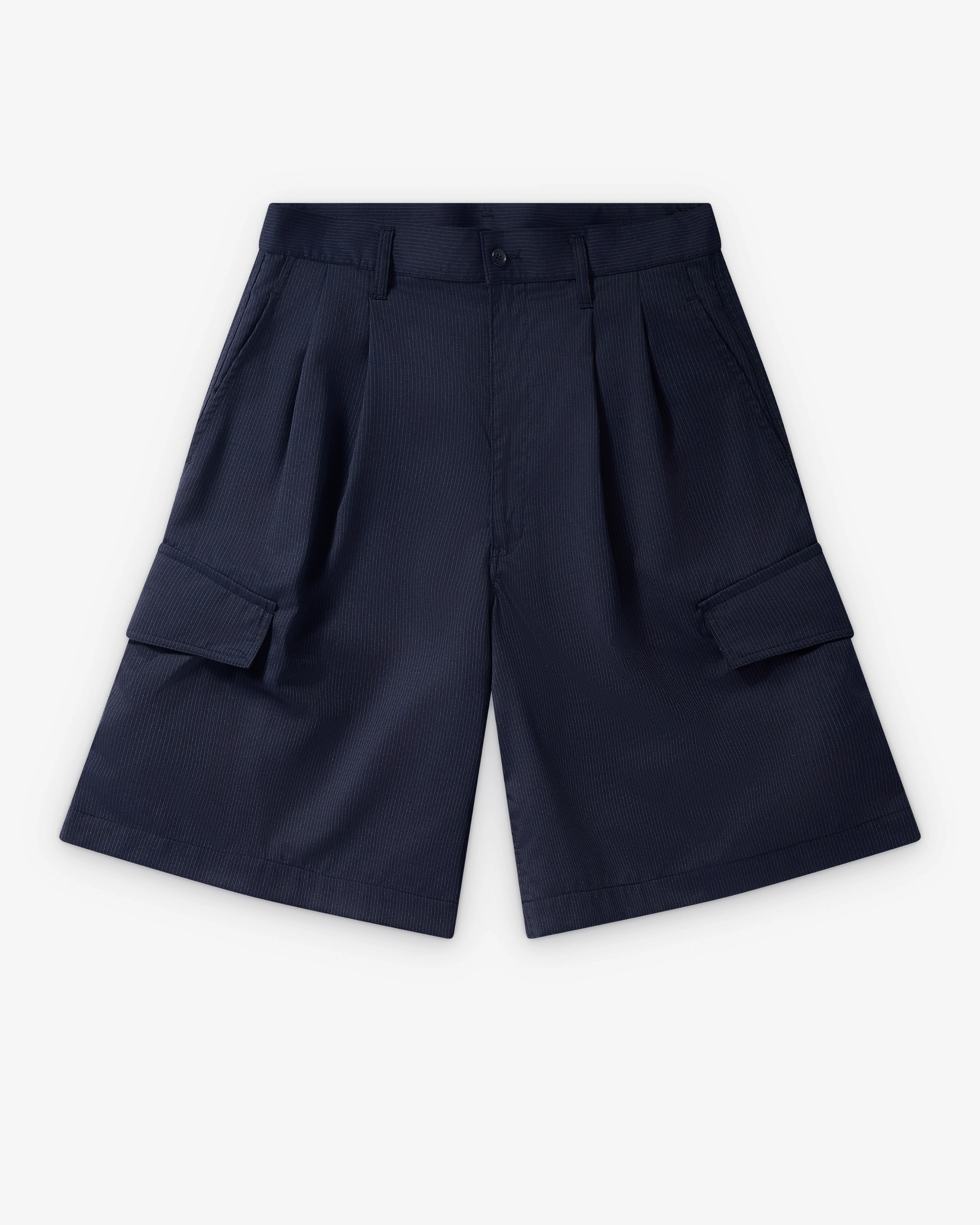 CDG Shirt - Men's Pinstripe Cargo Shorts - (Navy)