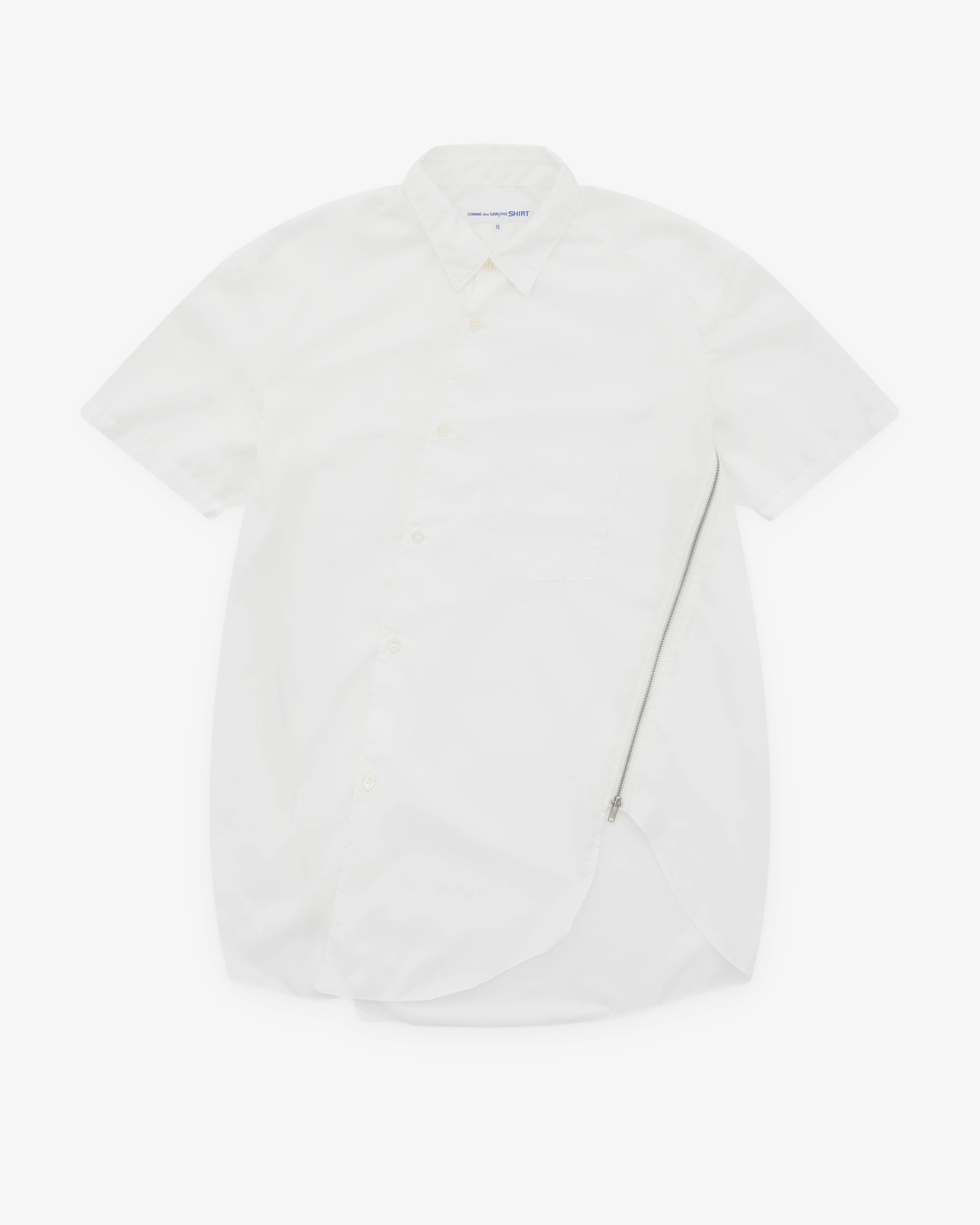 CDG Shirt - Men's Zip Short Sleeve Shirt - (White)