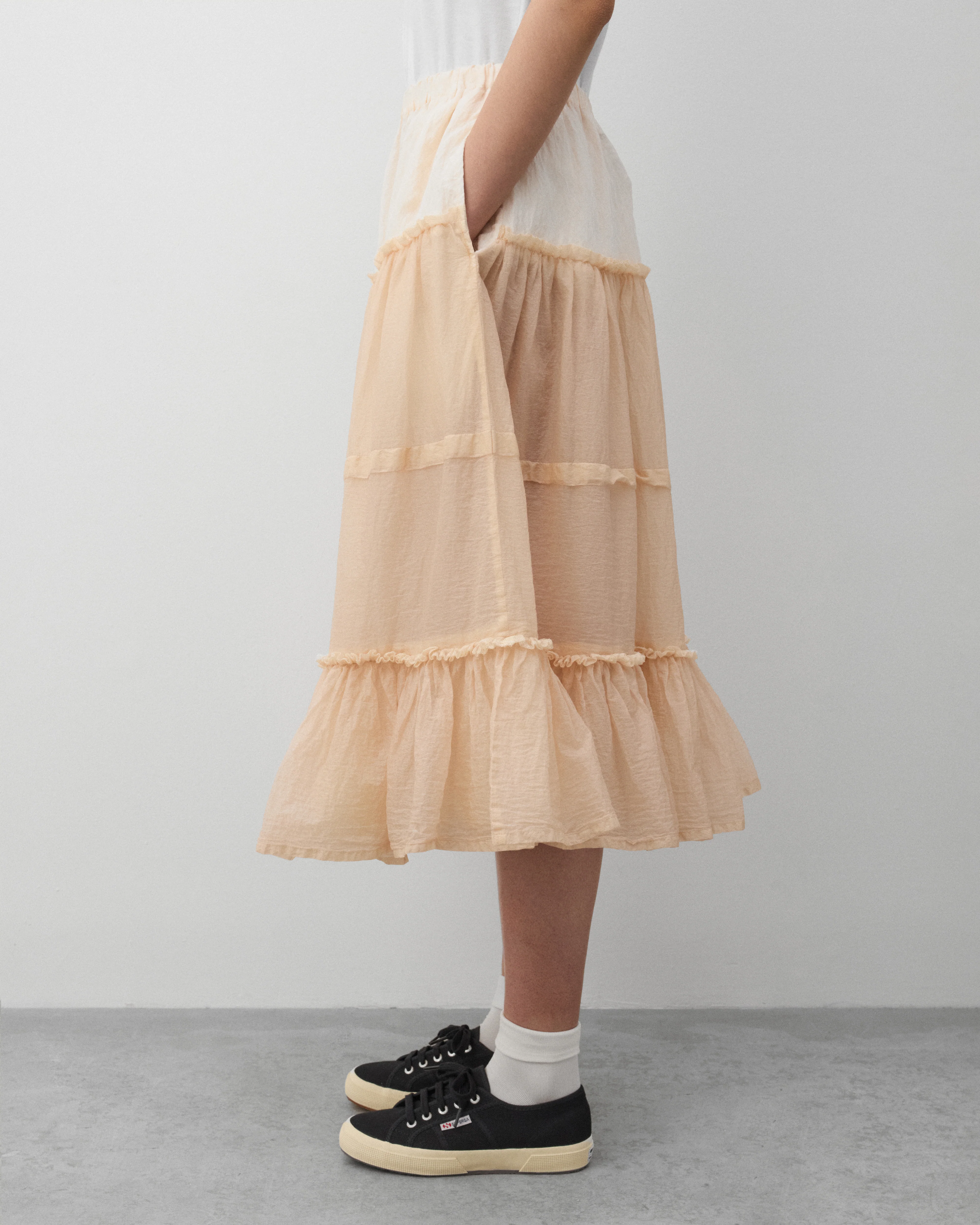 Tao - Women's Tiered Ruffle Skirt - (Pink)
