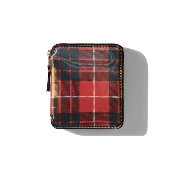 CDG Wallet - Lenticular Tartan Full Zip Around Wallet - (Red/Yellow)