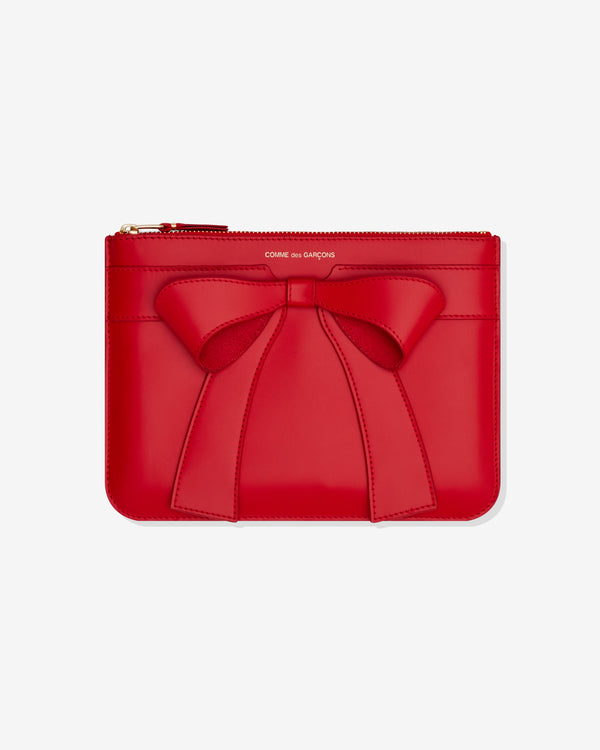 CDG Wallet - Big Bow Zip Pouch - (Red)