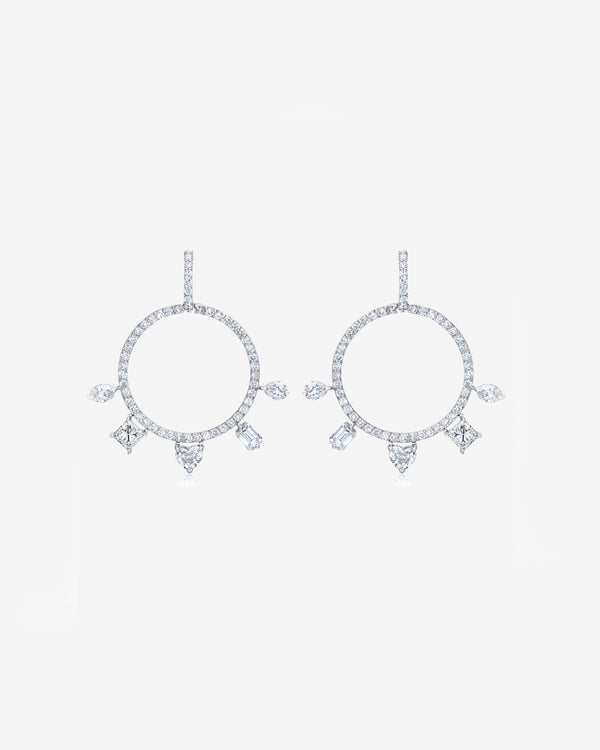 Mindi Mond - Women
s Fancy Cut Gypsy Hoops - (Diamond)