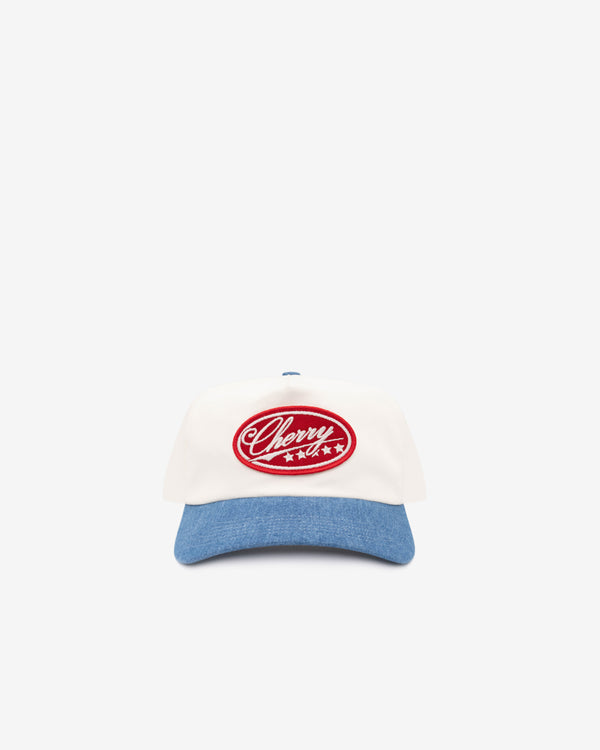 Cherry LA - 5 Panel Hat - (White/Indigo)