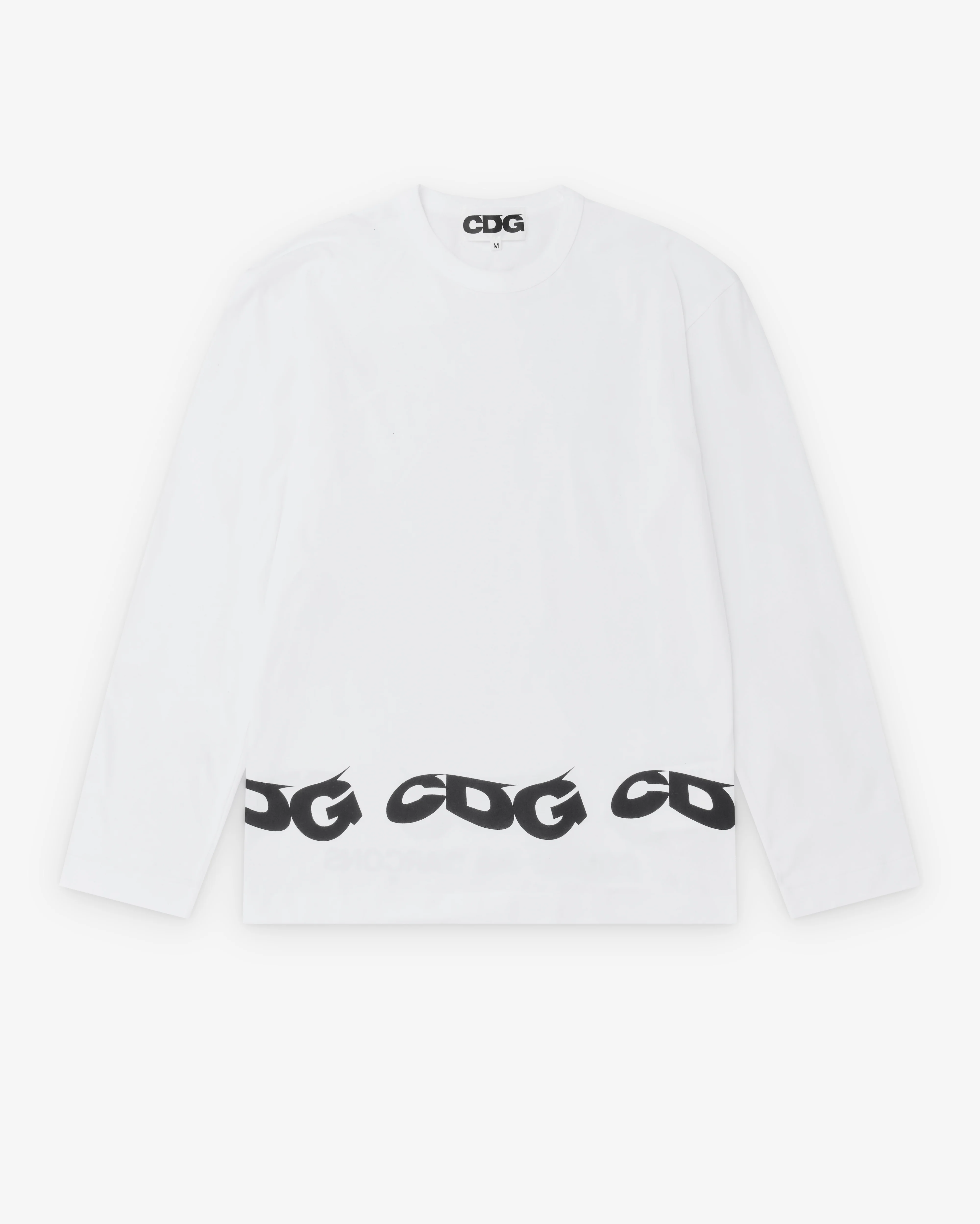 CDG - Men's Wavy Print L/S T-Shirt - (White)