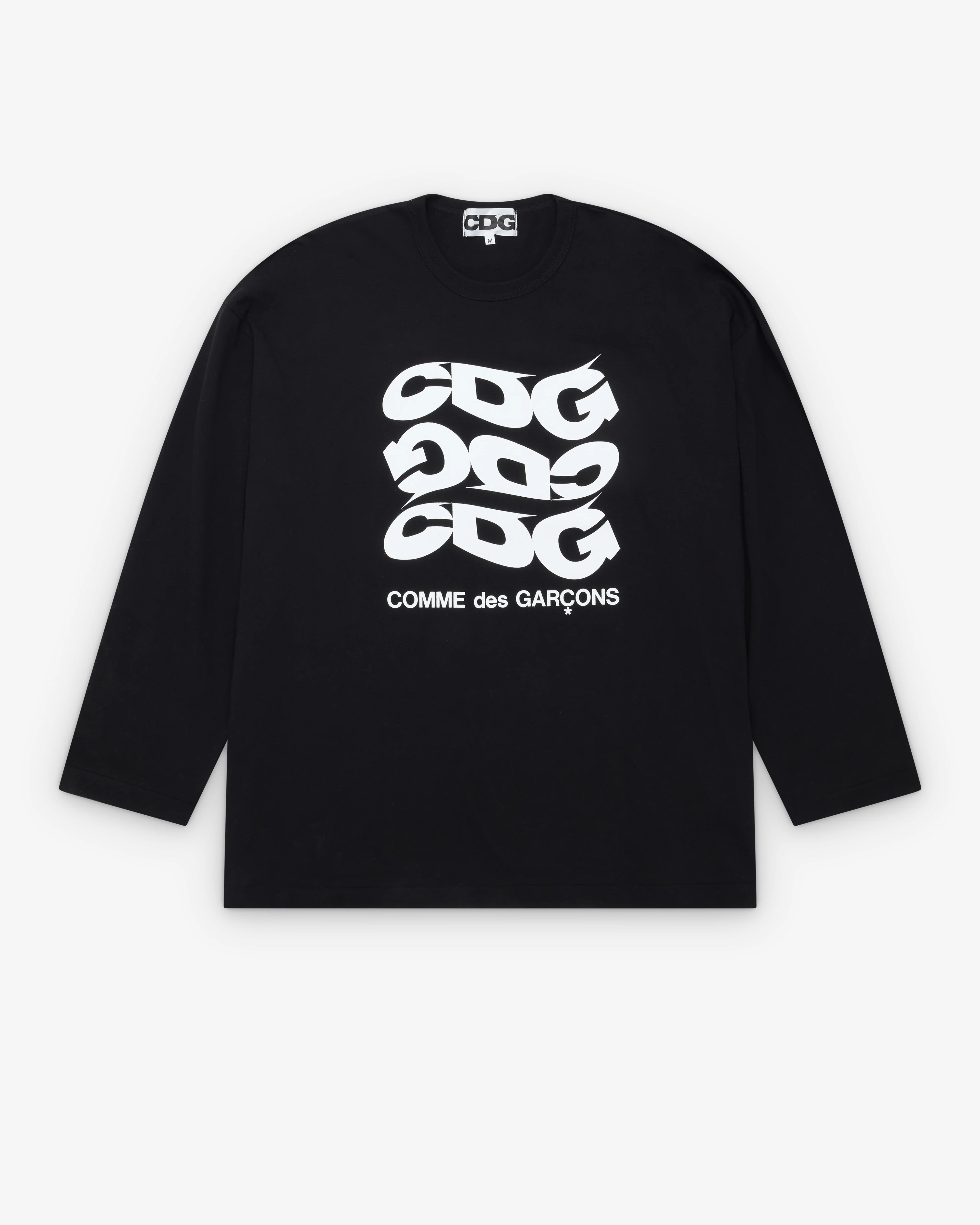 CDG - Men's Wavy Print Oversized L/S T-Shirt - (Black)