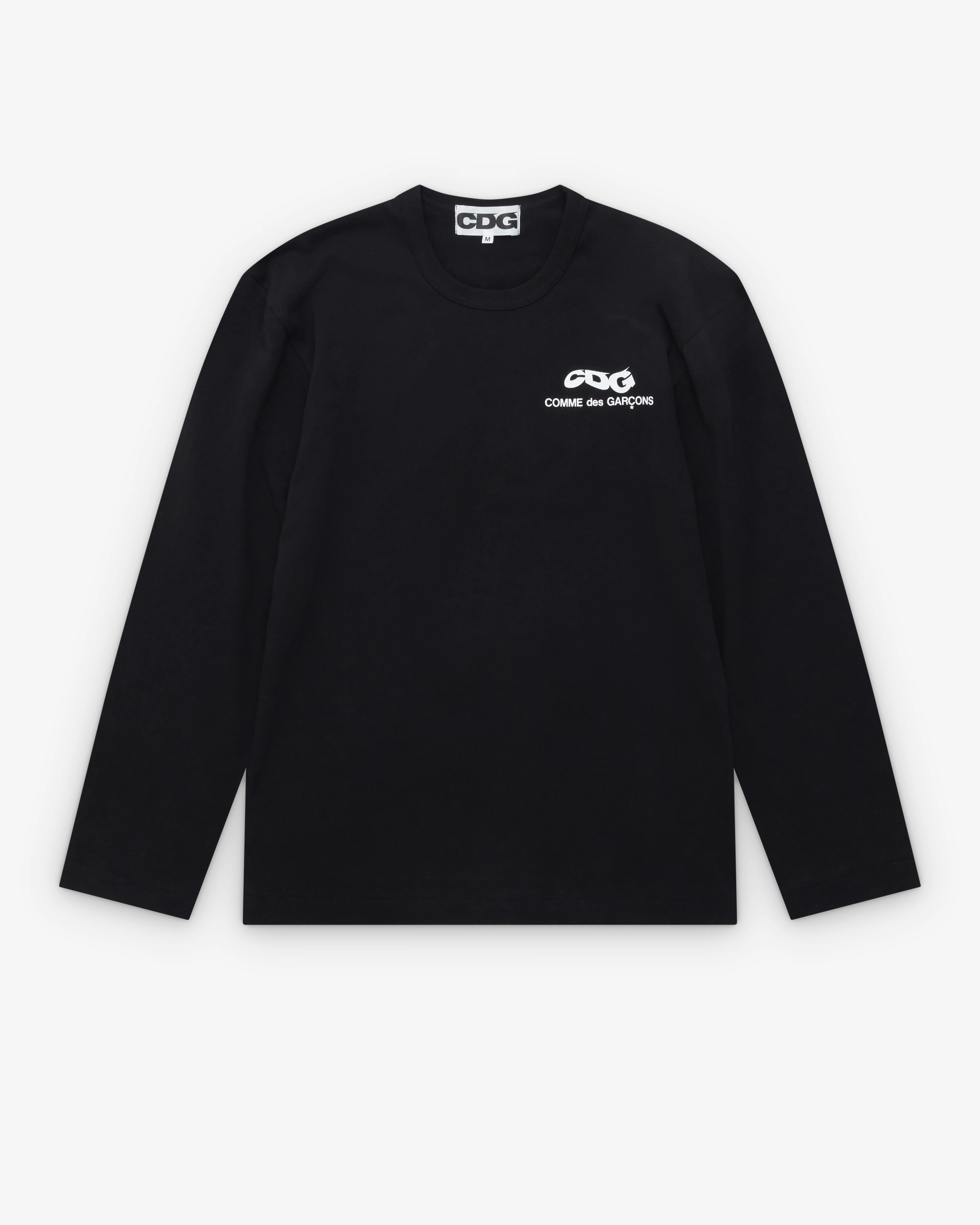 CDG - Men's Wavy Print Chest Logo L/S T-Shirt - (Black)