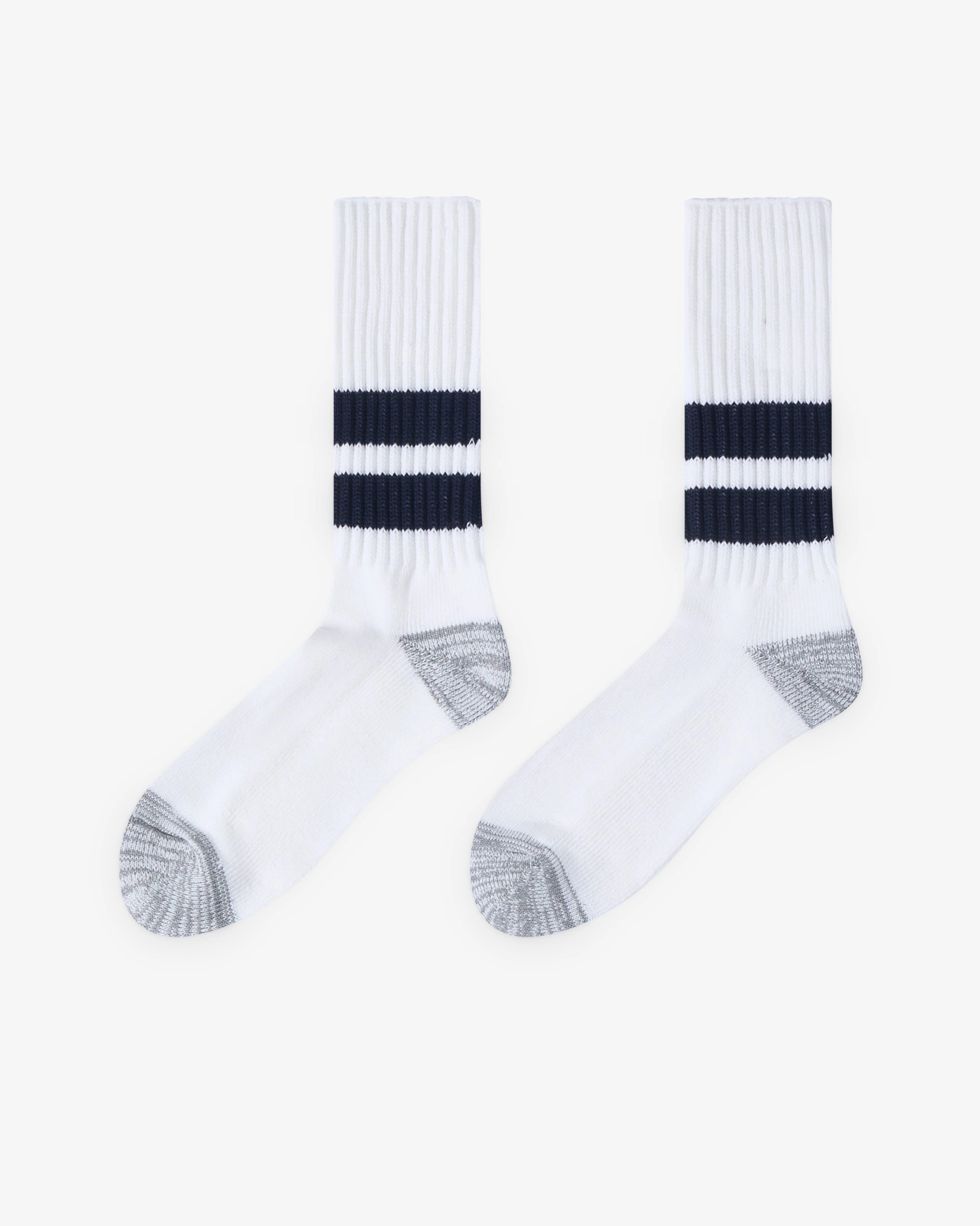 CDG Homme - Men's Ribbed Socks - (White/Navy)
