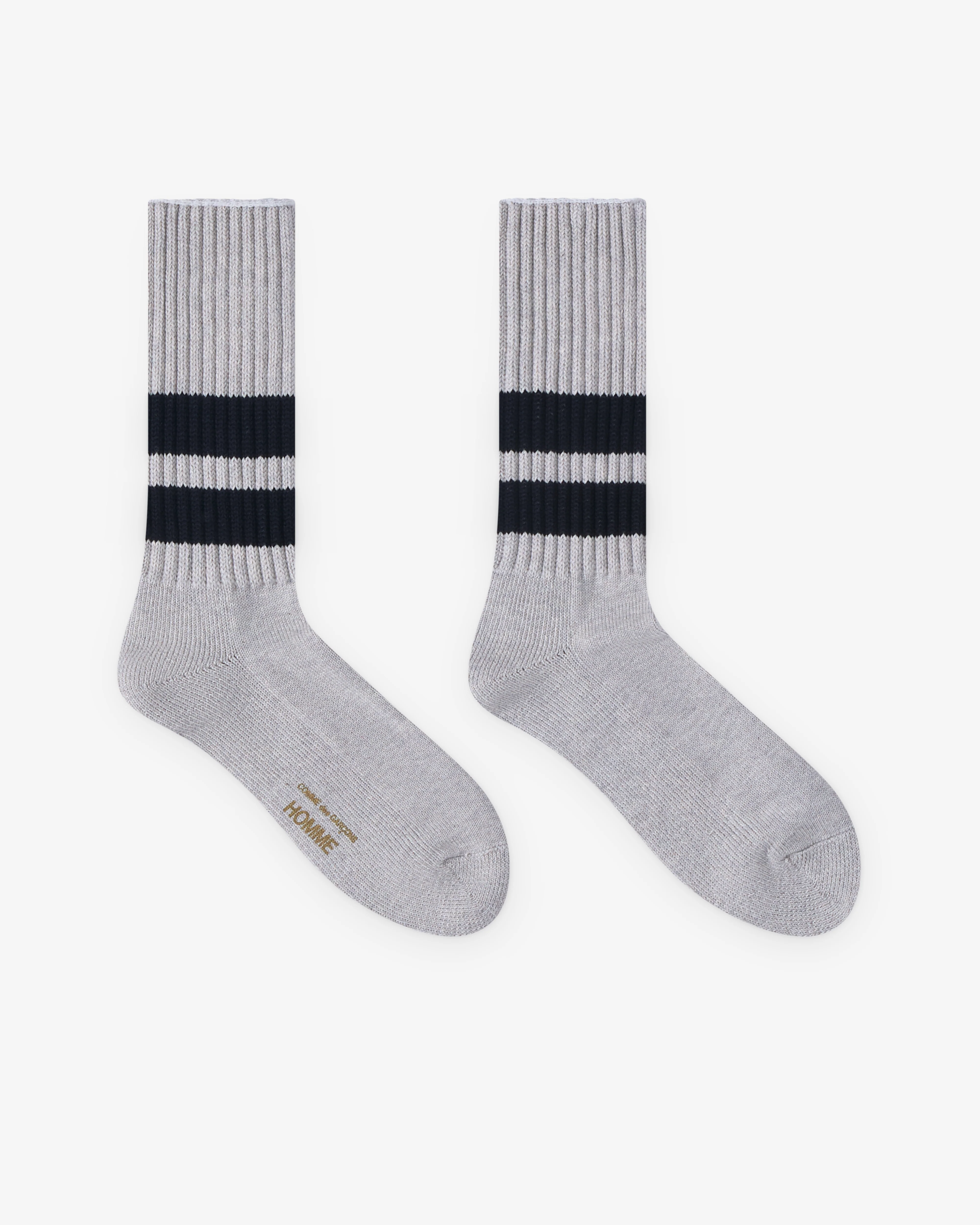 CDG Homme - Men's Ribbed Socks - (Heather Grey)