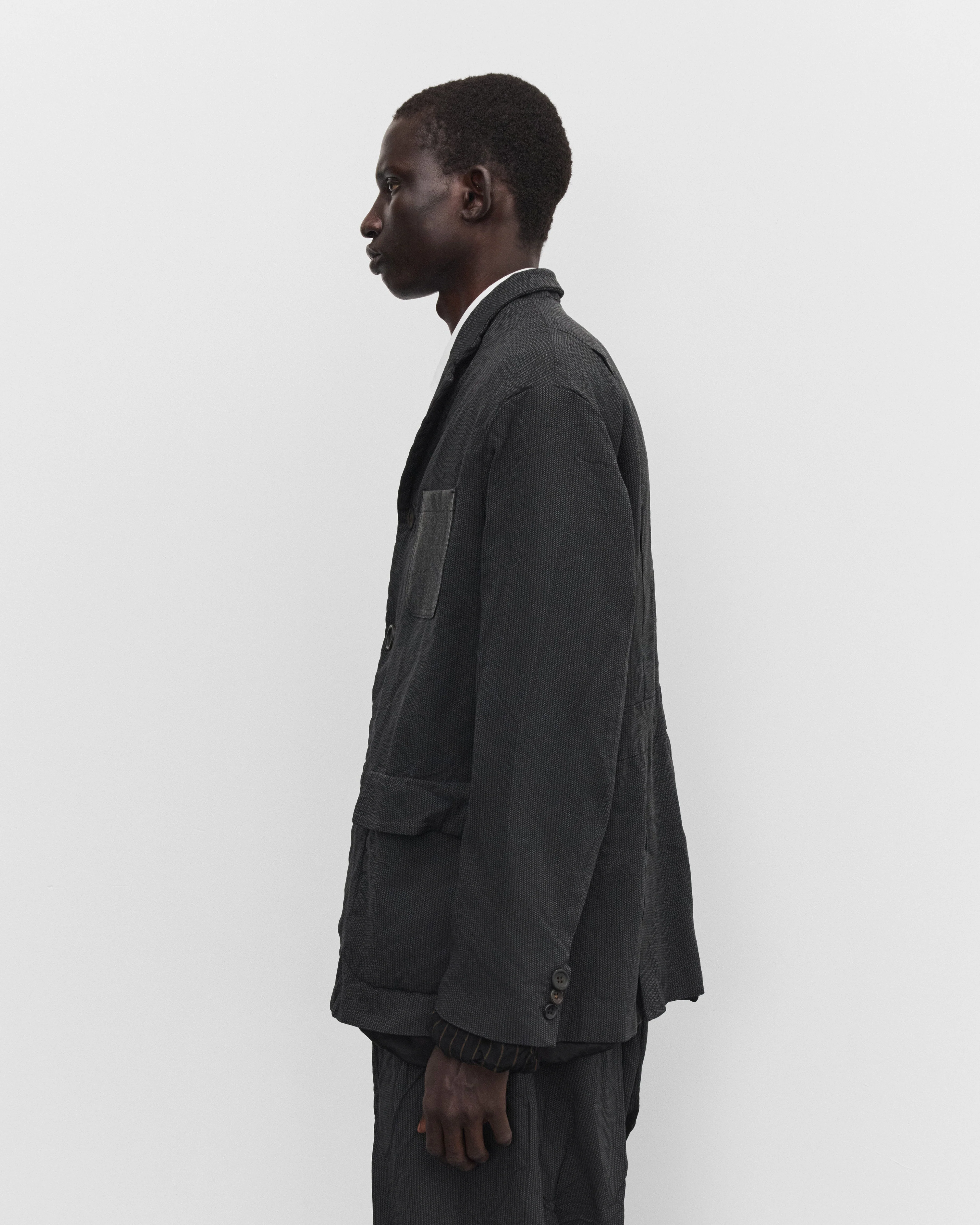 Junya Watanabe Man - Men's Herringbone Single Breasted Blazer - (Black/Grey)