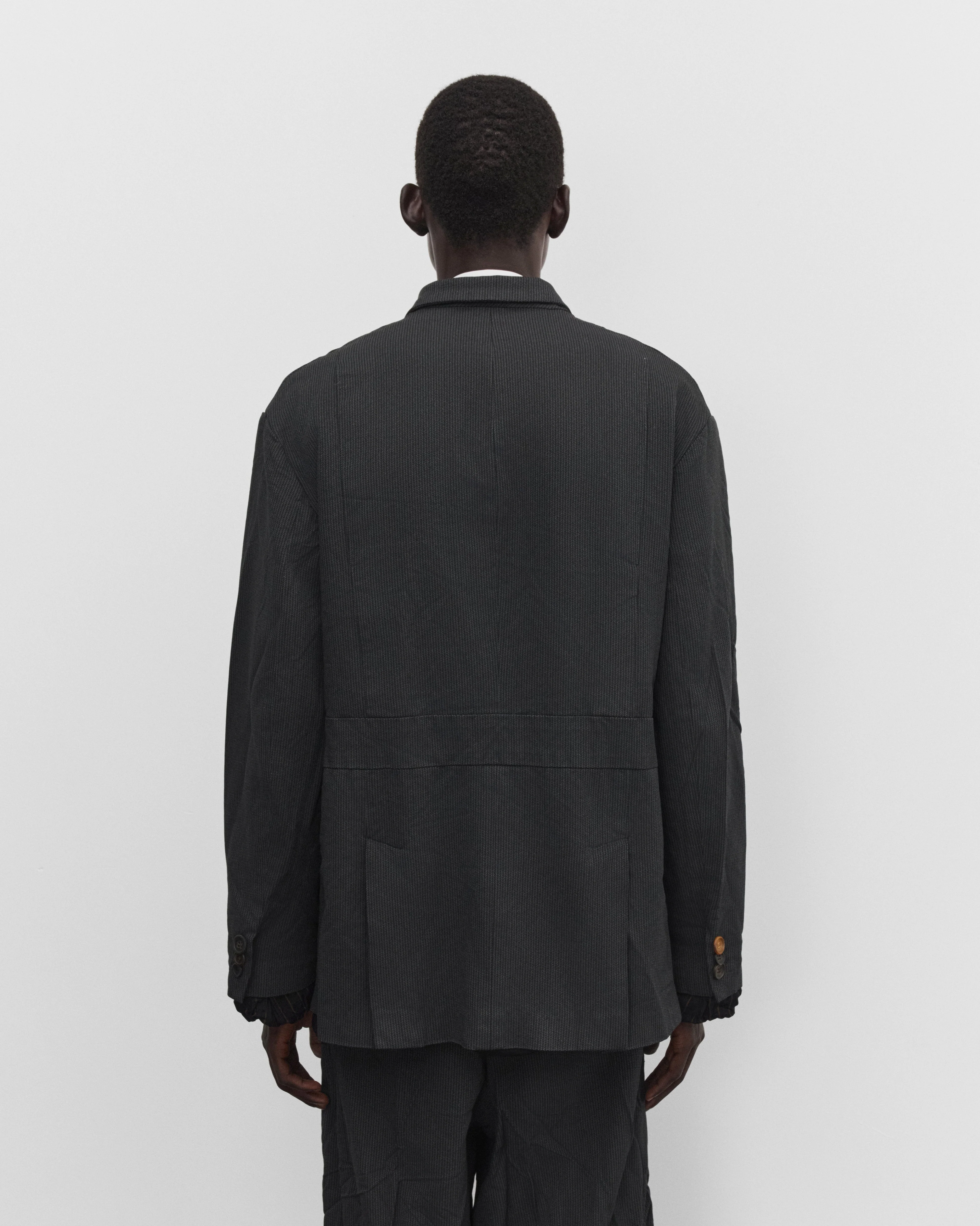 Junya Watanabe Man - Men's Herringbone Single Breasted Blazer - (Black/Grey)